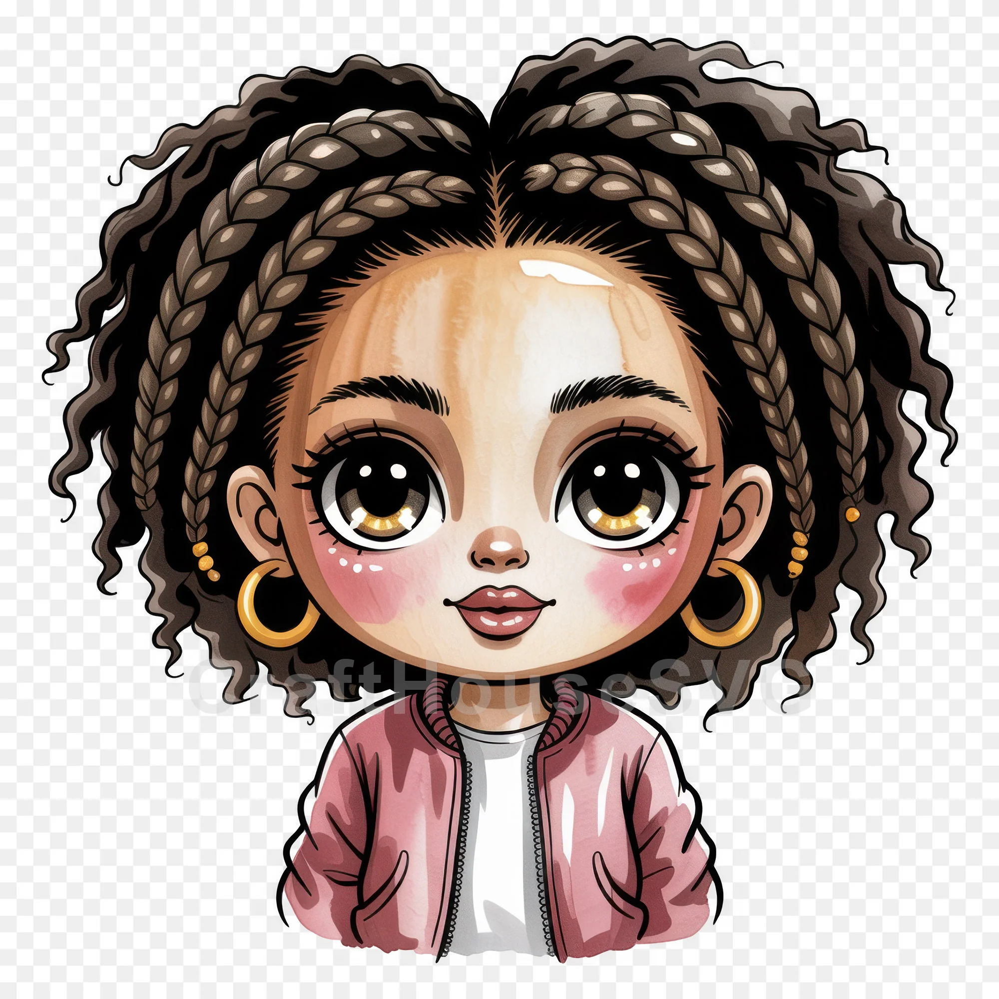 Cute Cartoon Girl Clipart Sublimation Bundle PNG - Image 8