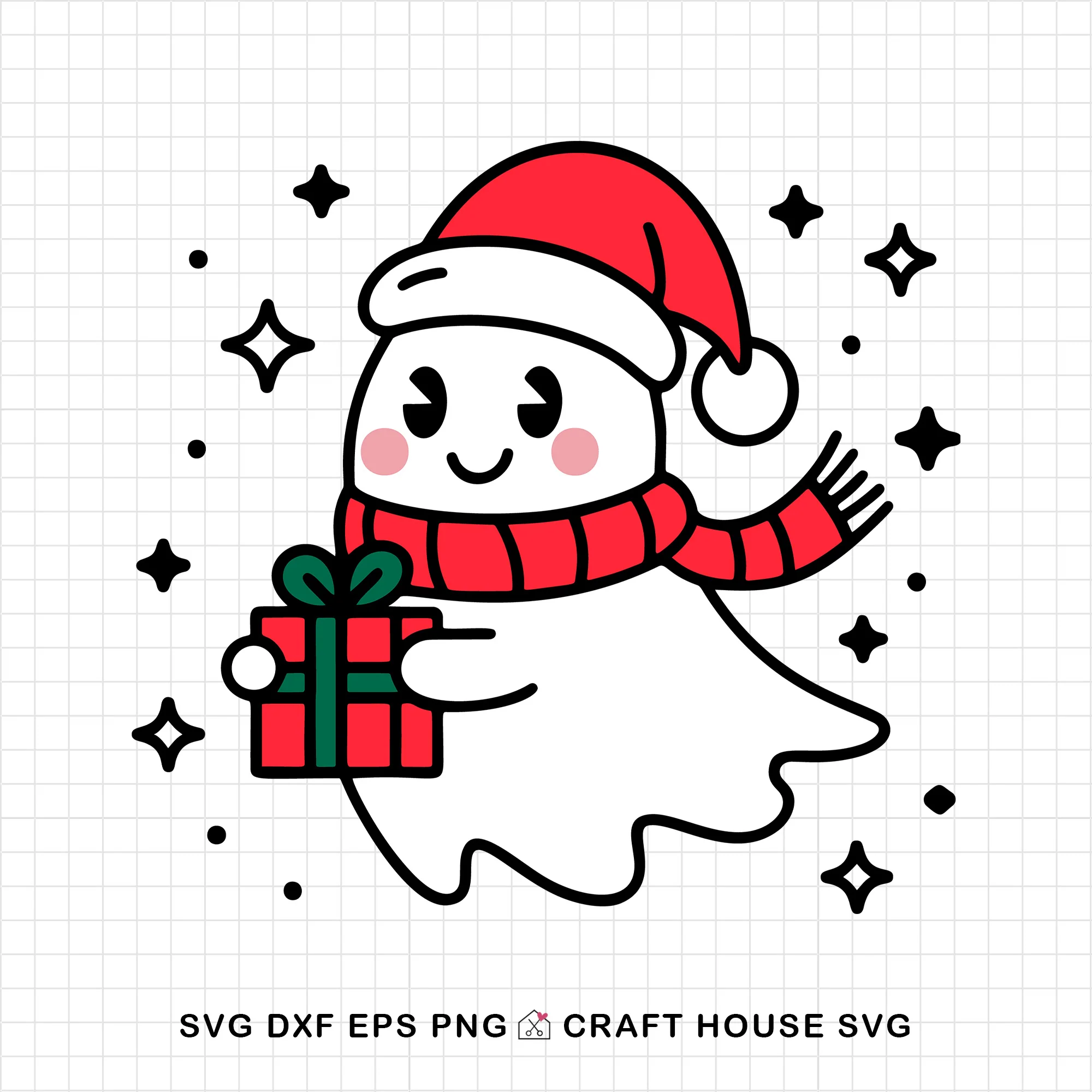 Cute Christmas Ghost SVG Bundle - Image 15
