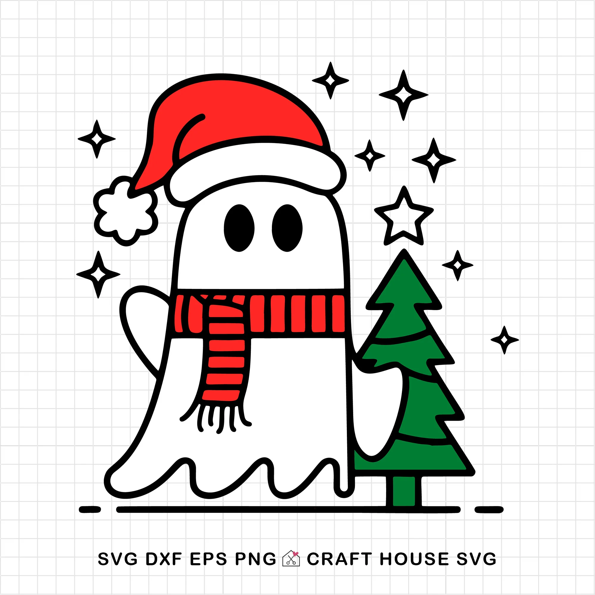 Cute Christmas Ghost SVG Bundle - Image 22