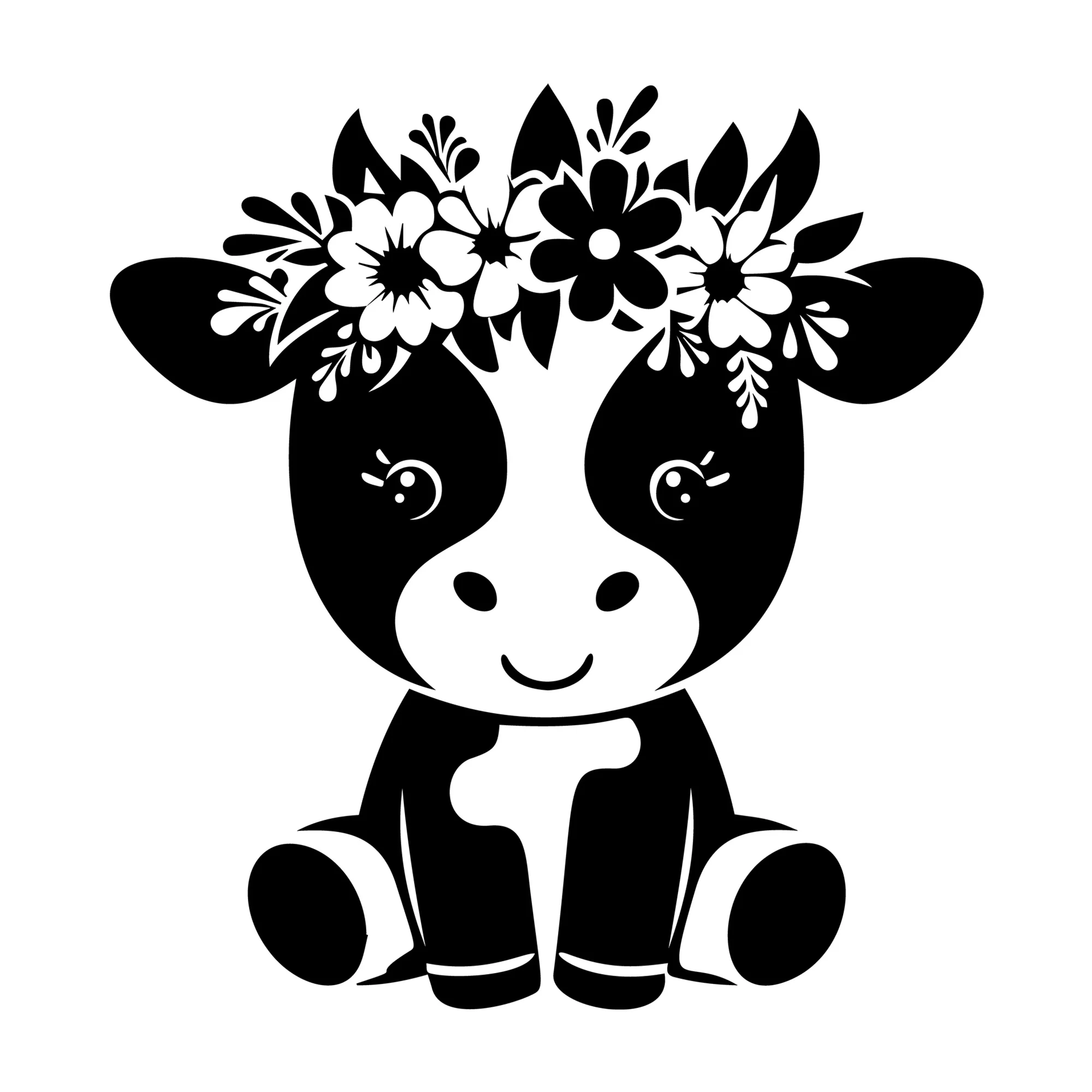 Cute Cow Silhouette SVG