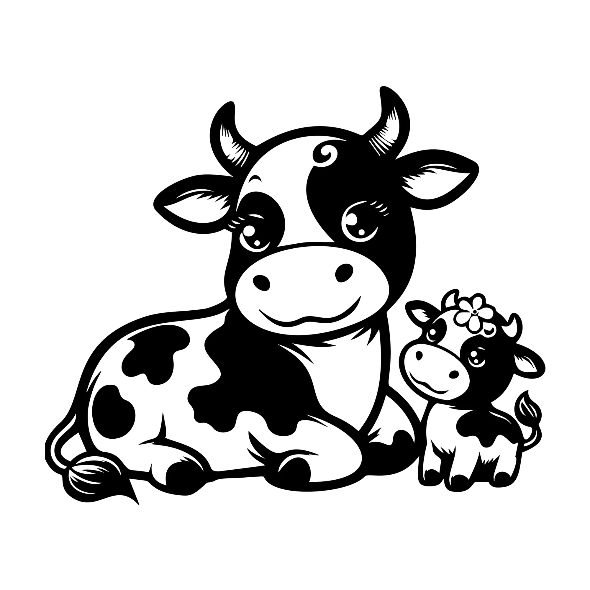 Cute Cow Silhouette SVG