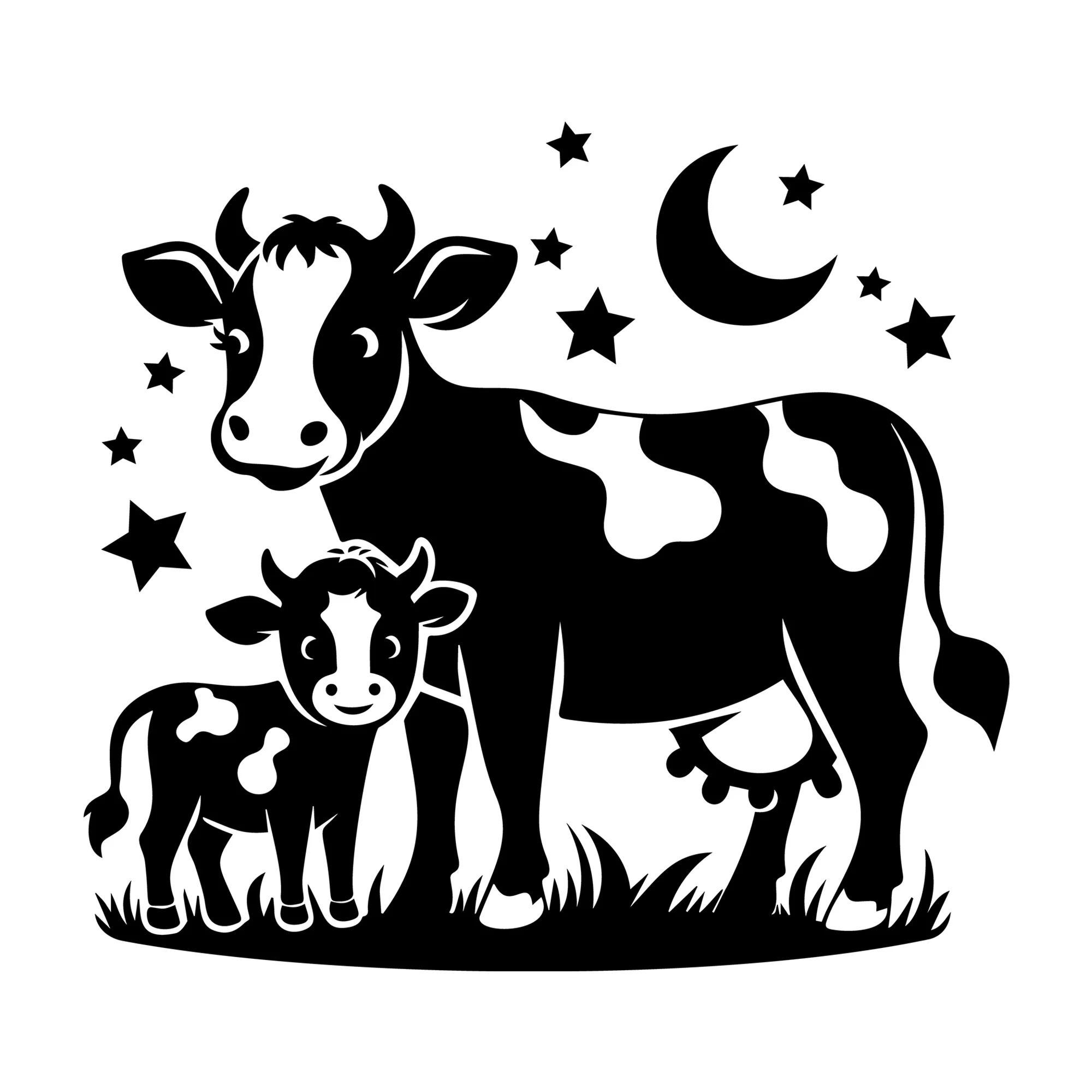 Cute Cow Silhouette SVG