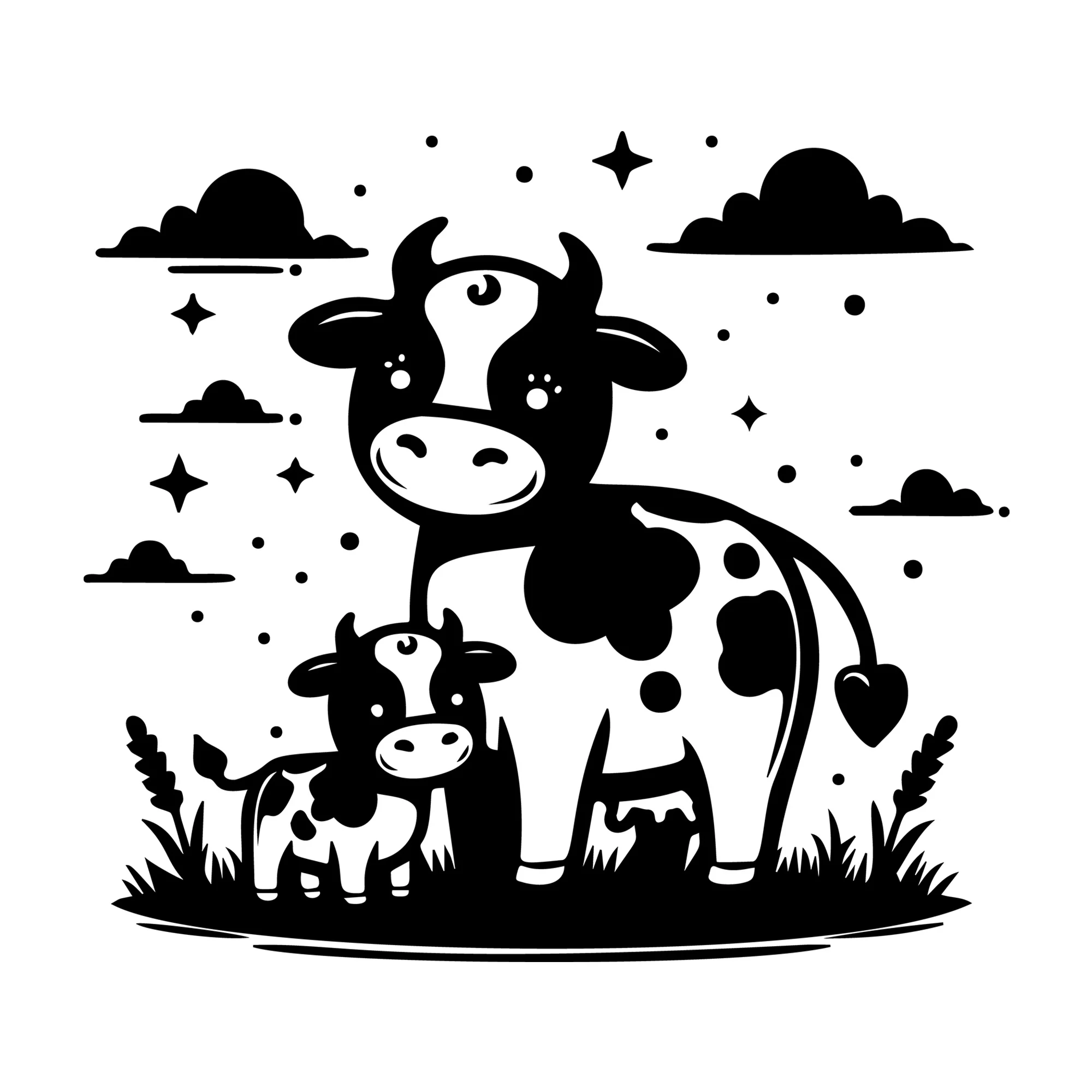 Cute Cow Silhouette SVG