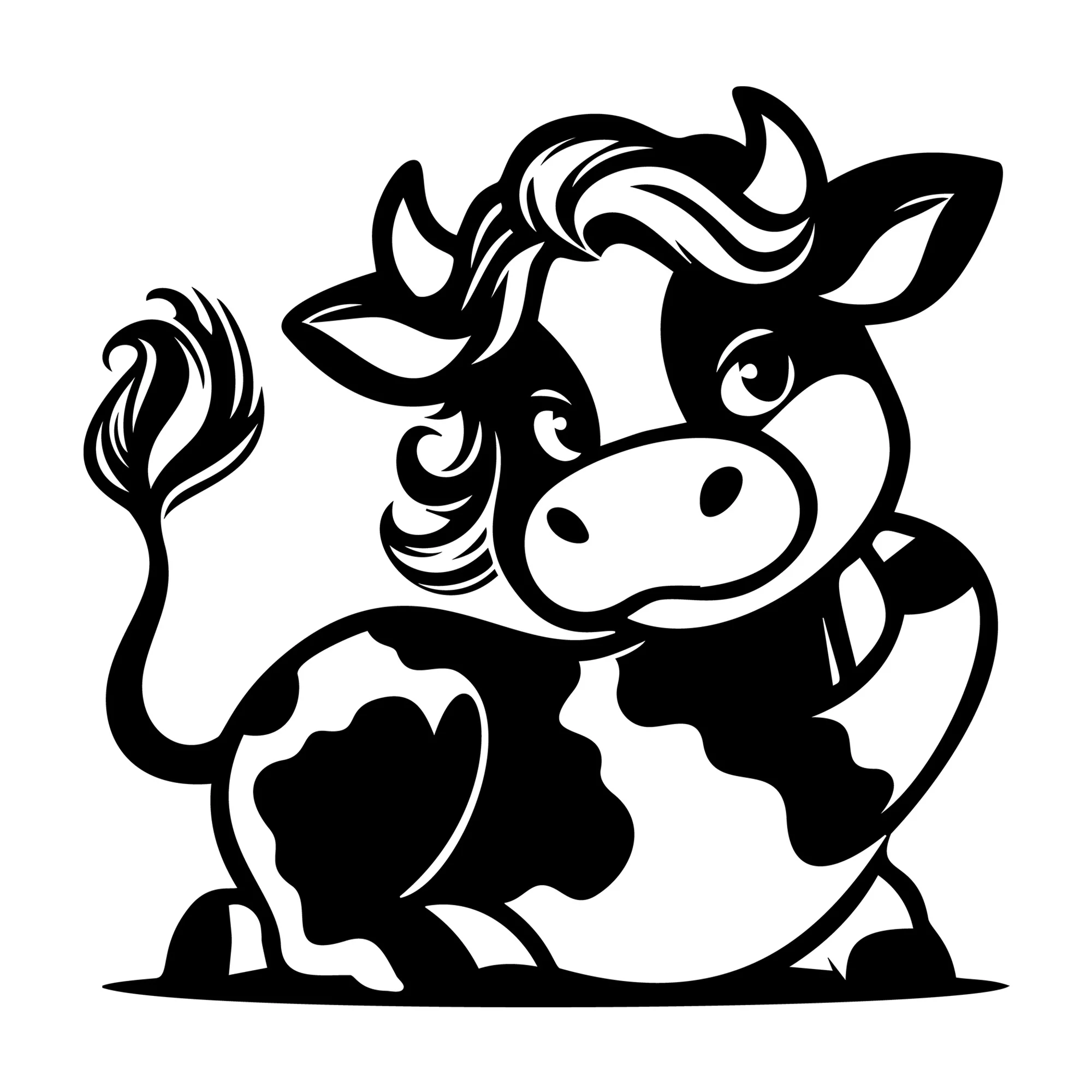 Cute Cow Silhouette SVG