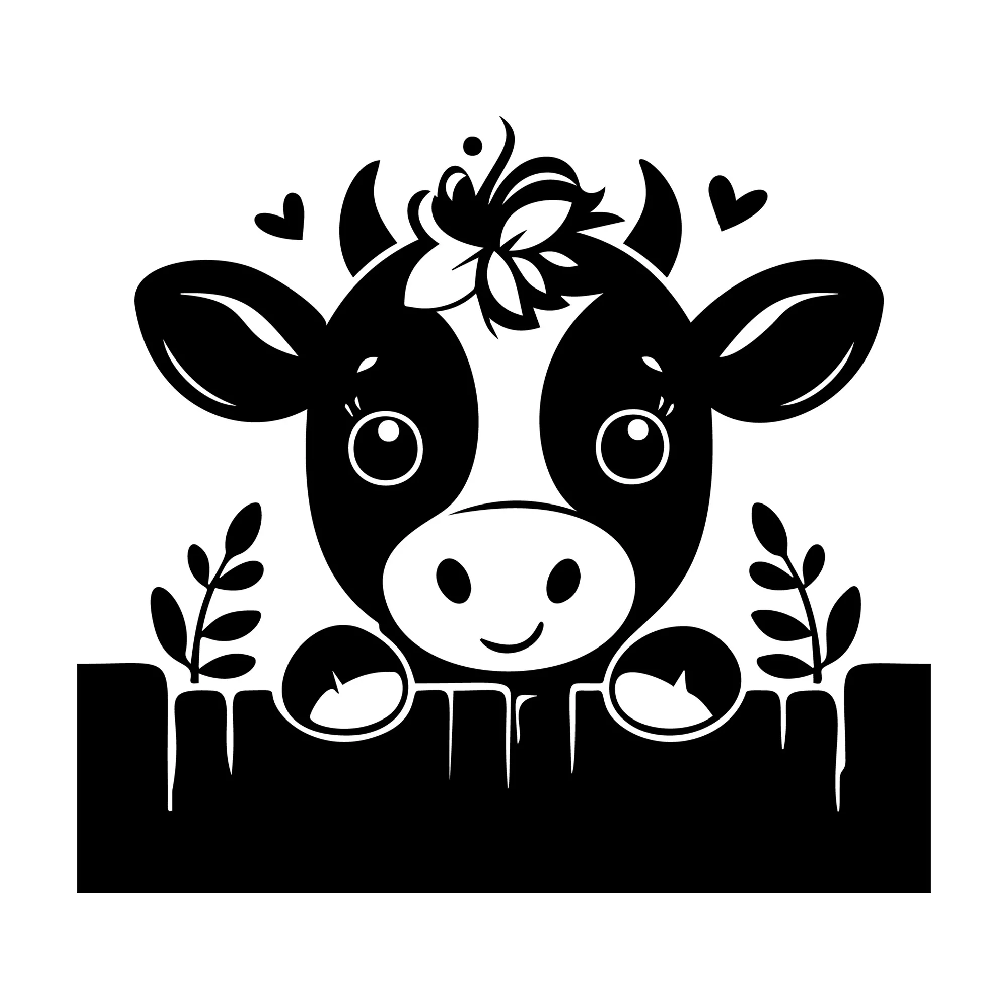 Cute Cow Silhouette SVG