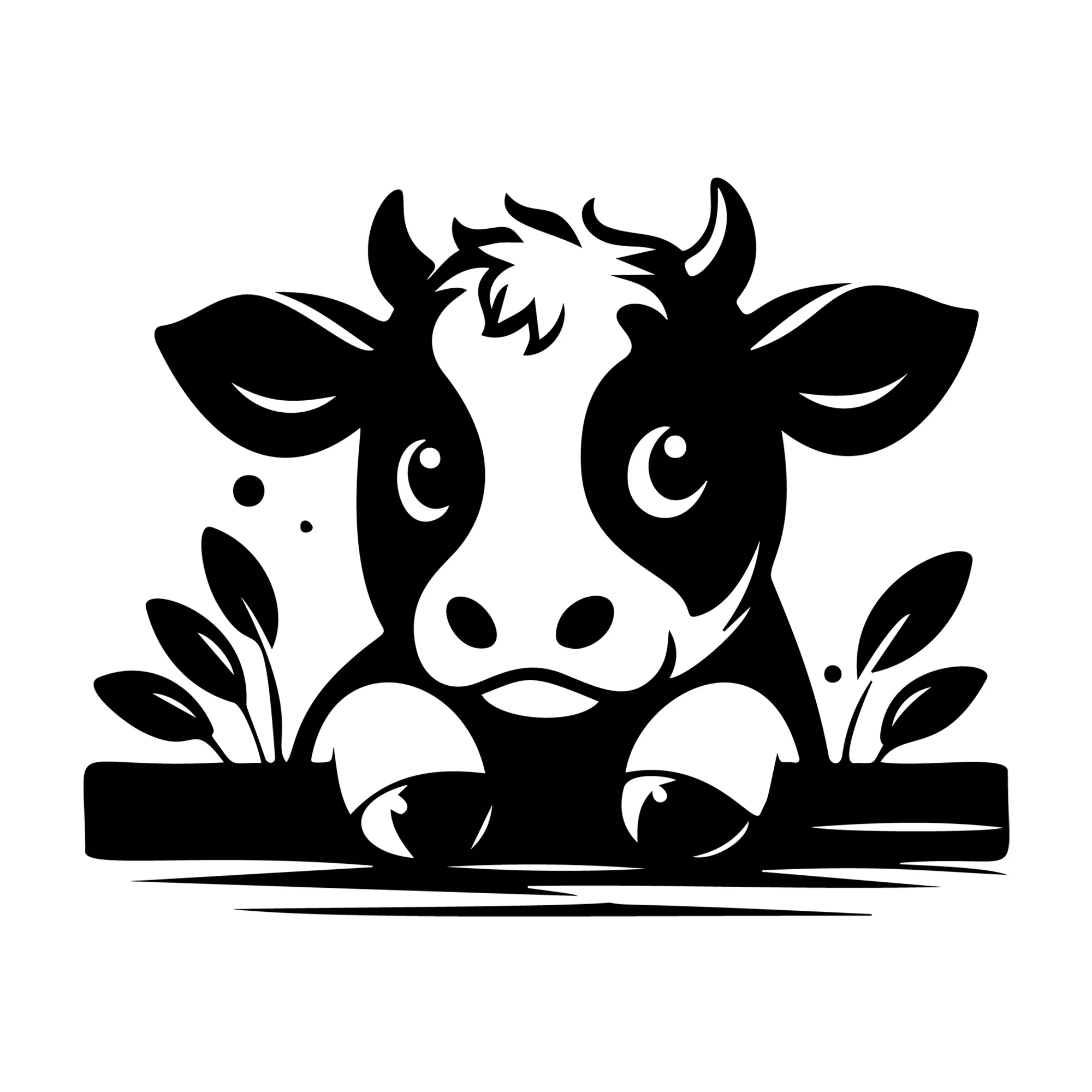 Cute Cow Silhouette SVG