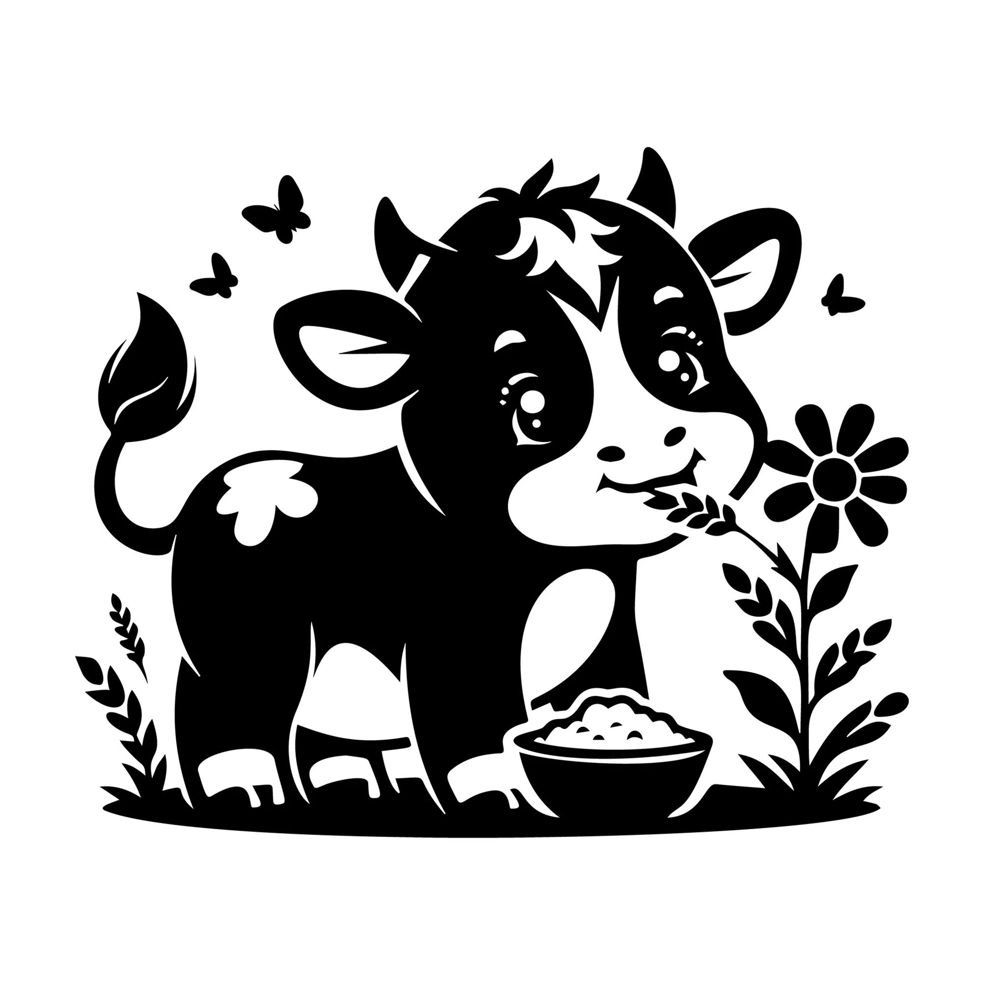 Cute Cow Silhouette SVG