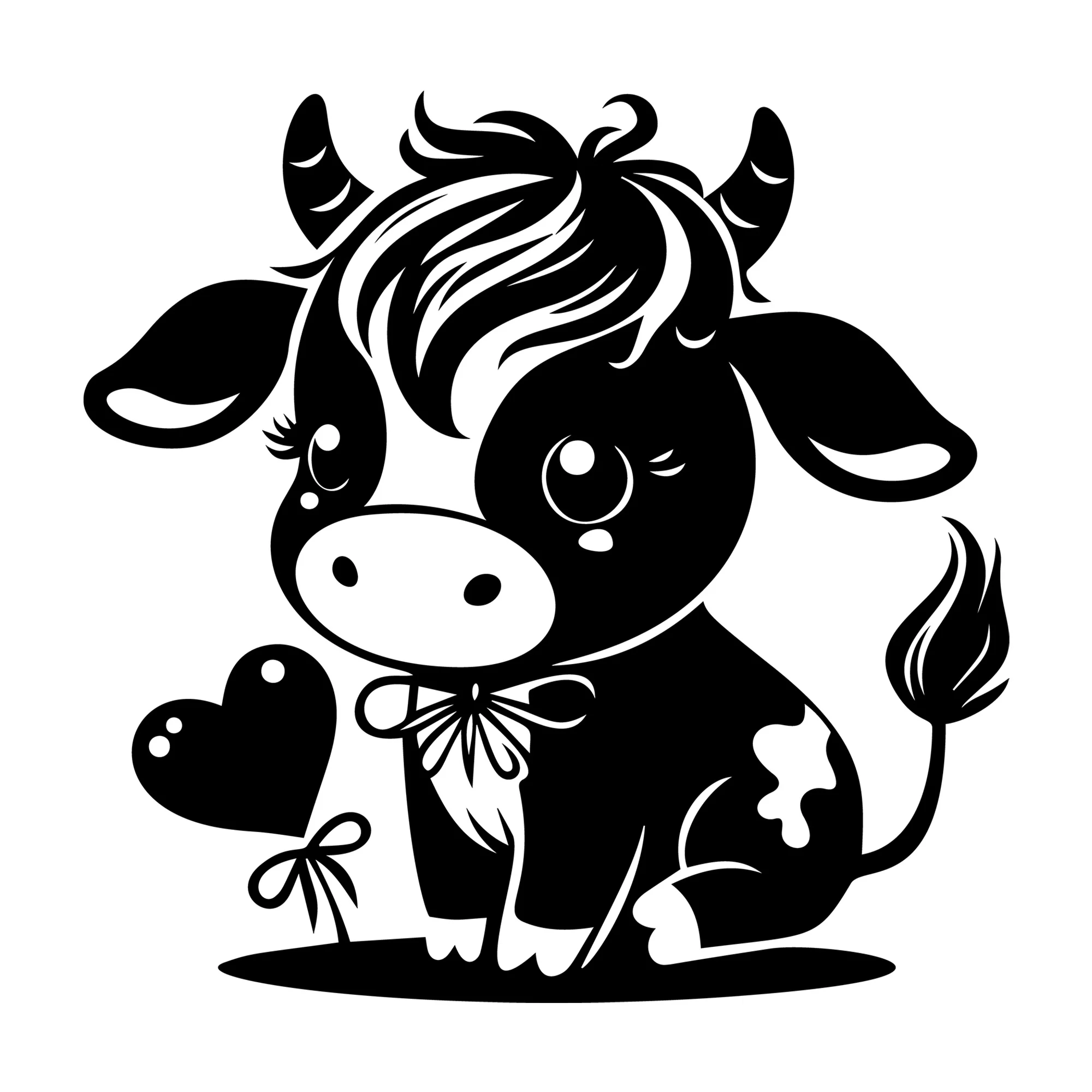 Cute Cow Silhouette SVG