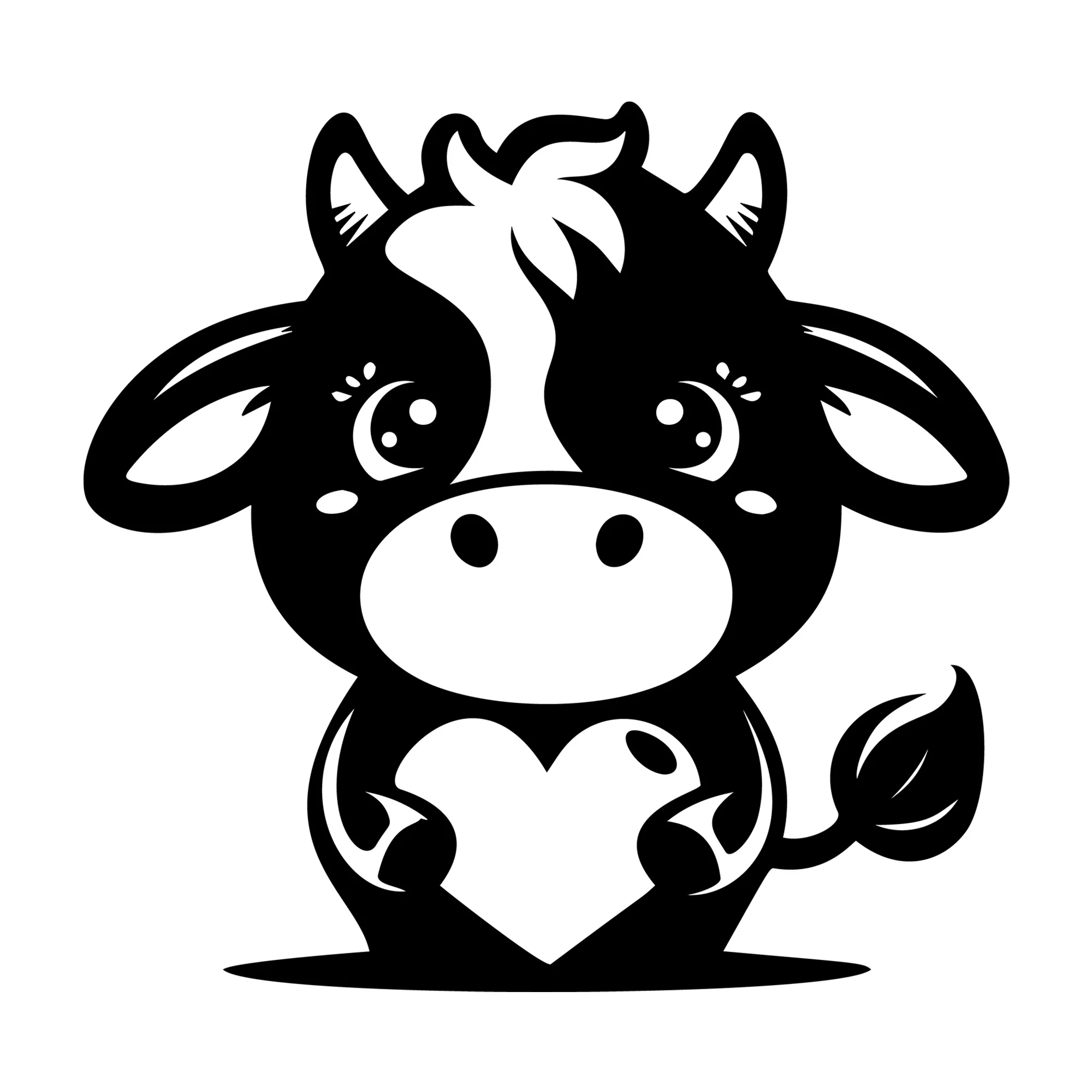 Cute Cow Silhouette SVG