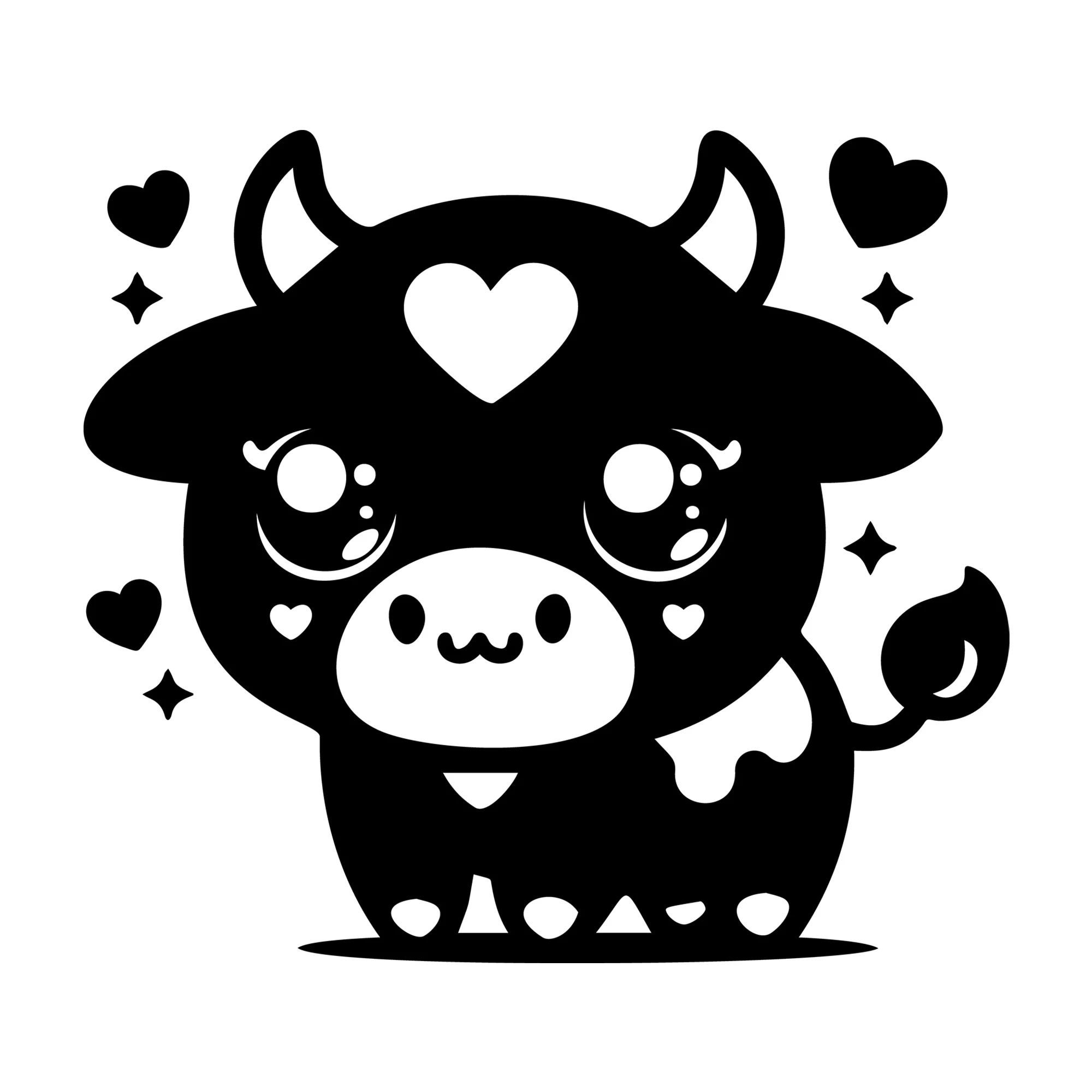Cute Cow Silhouette SVG