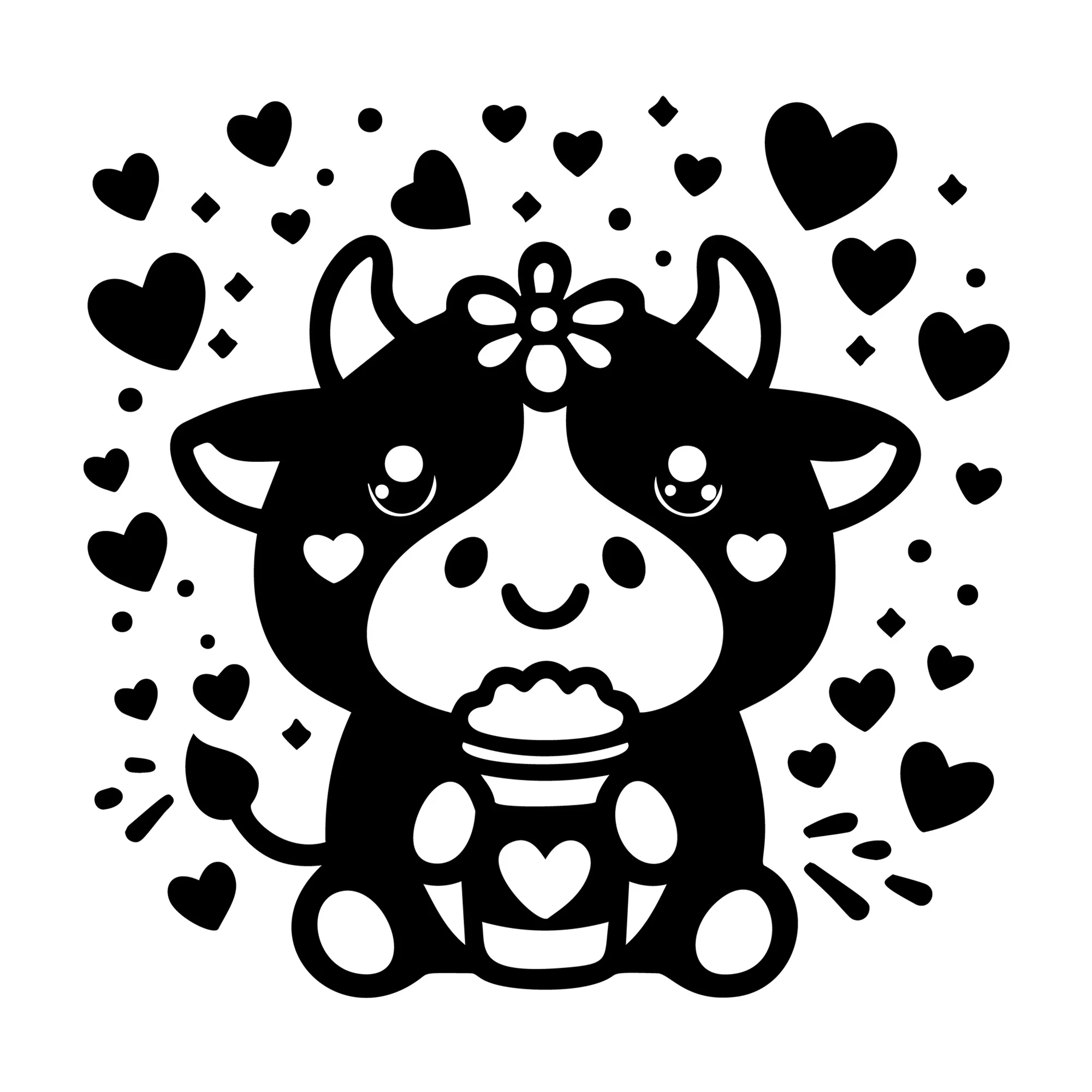 Cute Cow Silhouette SVG