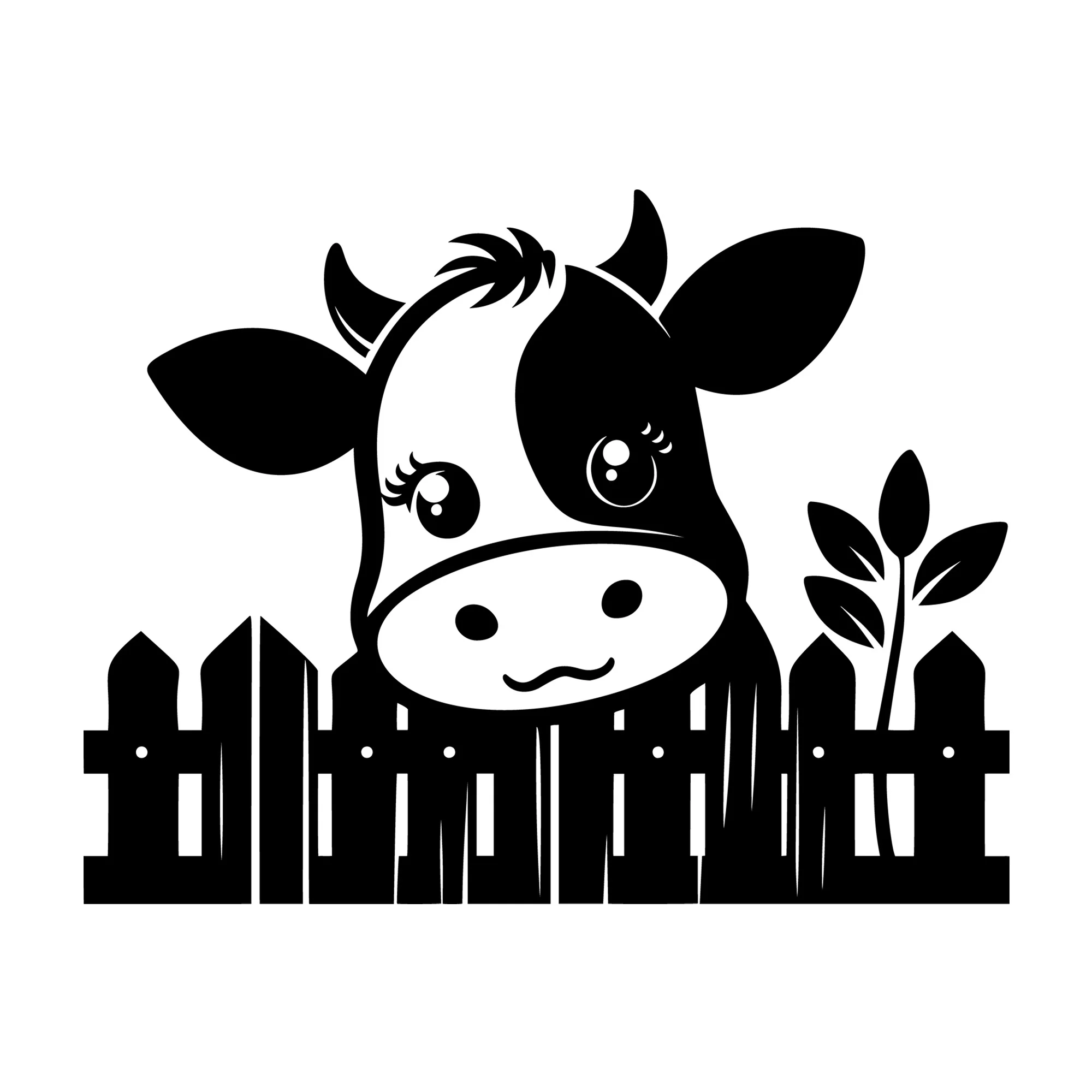 Cute Cow Silhouette SVG
