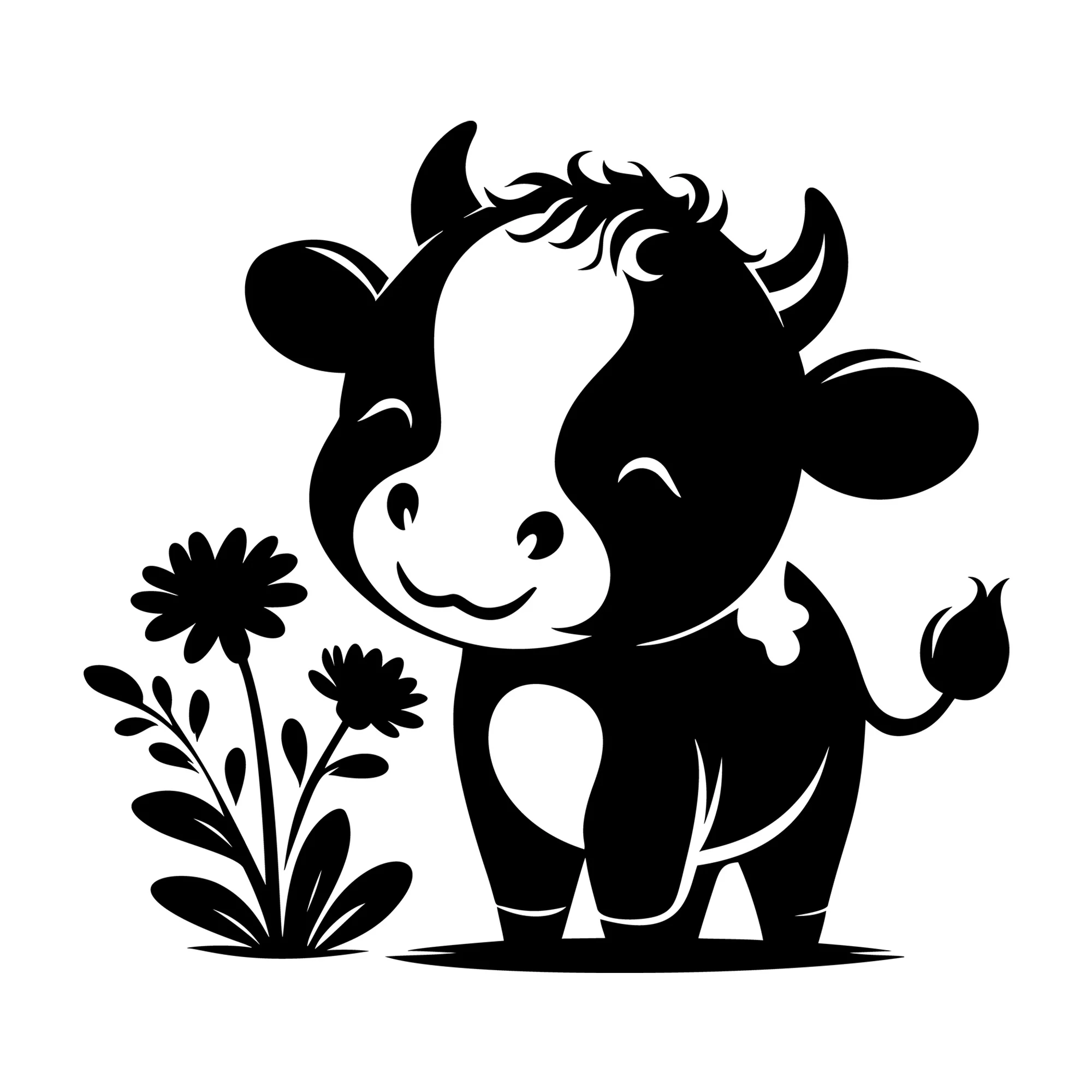 Cute Cow Silhouette SVG