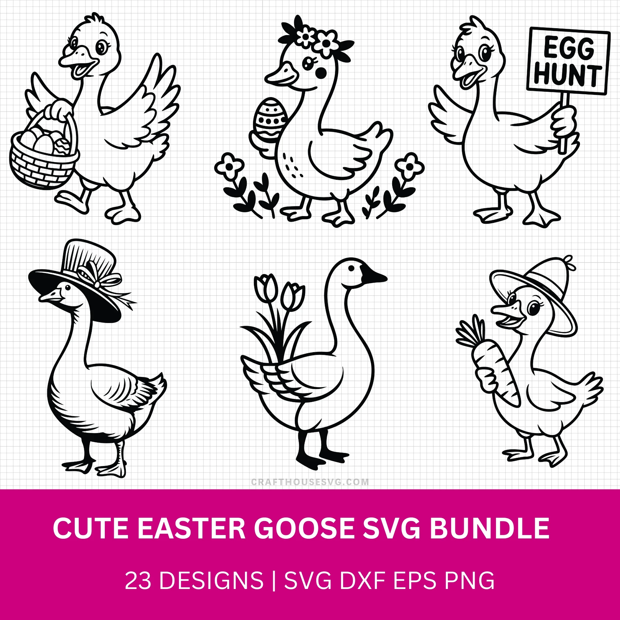 Cute Easter Goose SVG Bundle