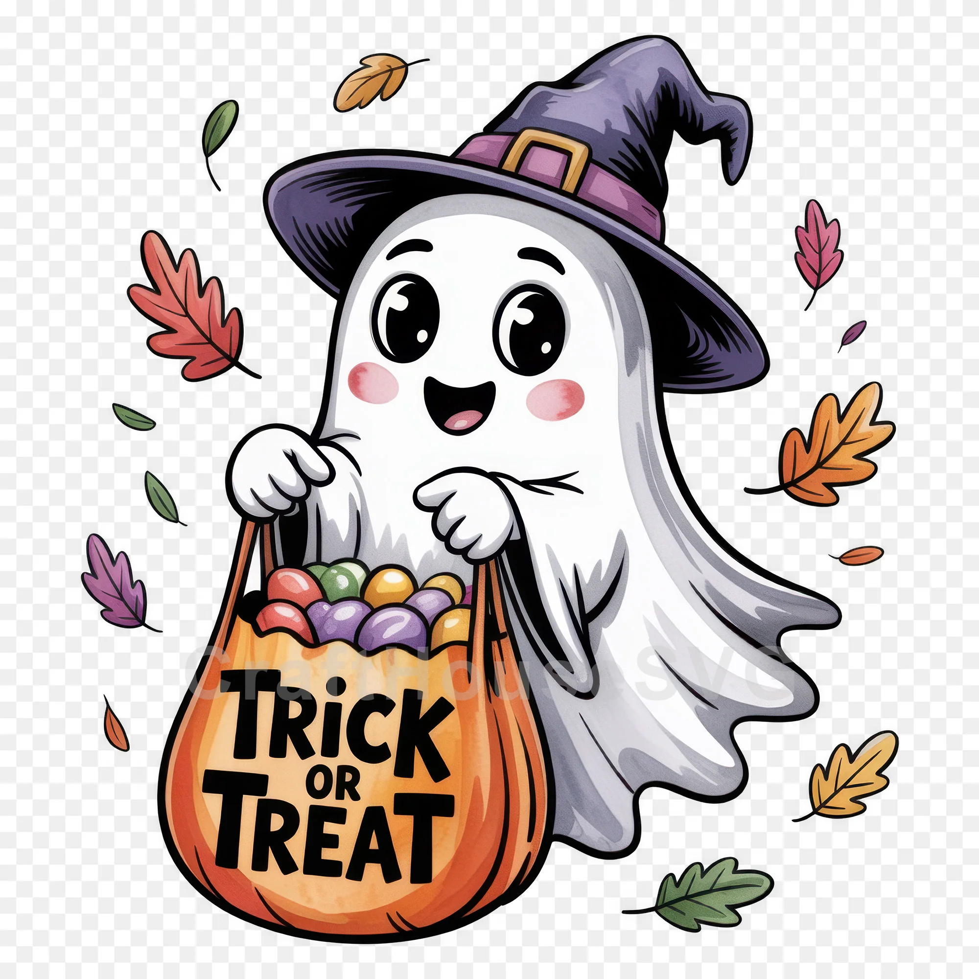 Cute Halloween Ghost Clipart Sublimation Bundle PNG - Image 10
