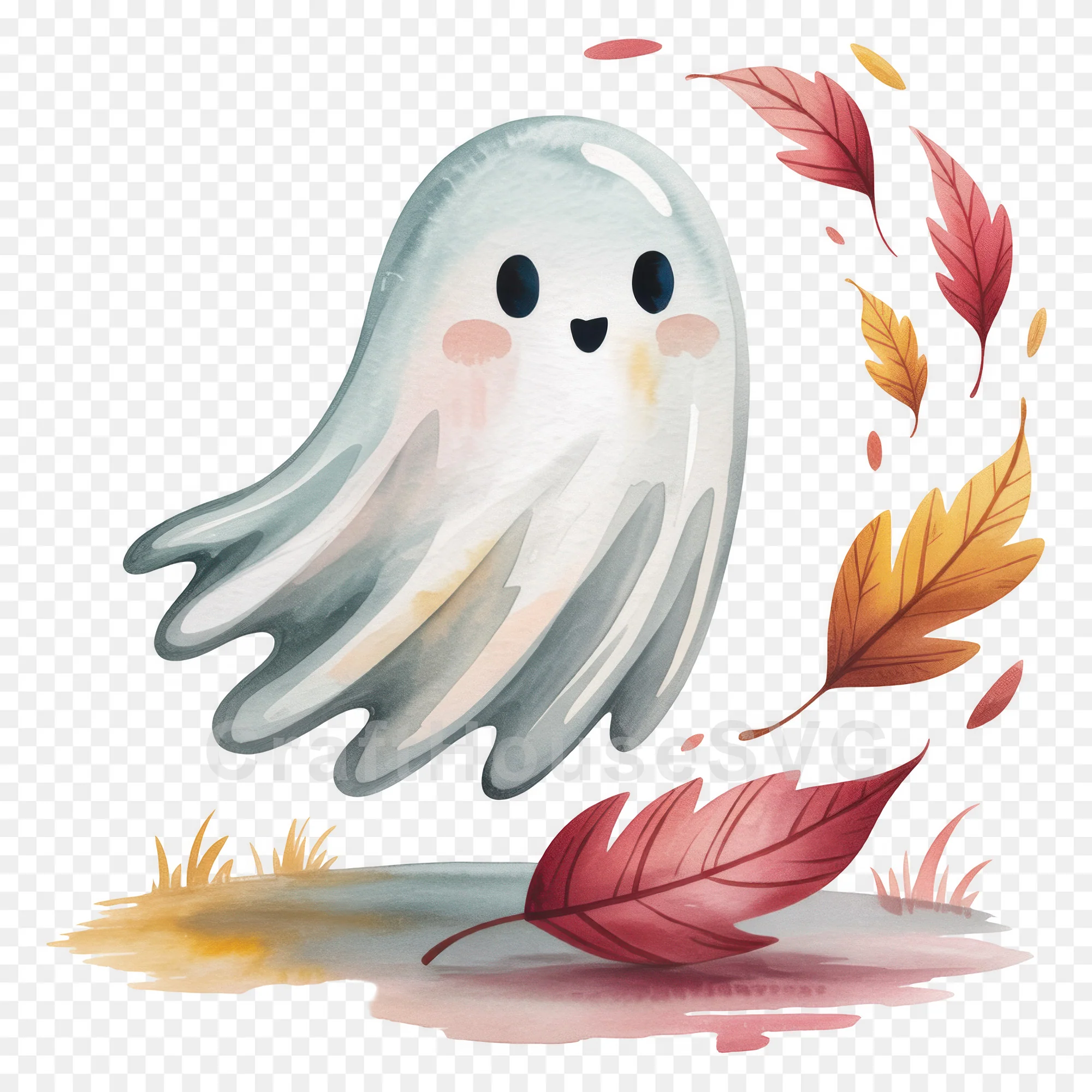 Cute Halloween Ghost Clipart Sublimation Bundle PNG - Image 13