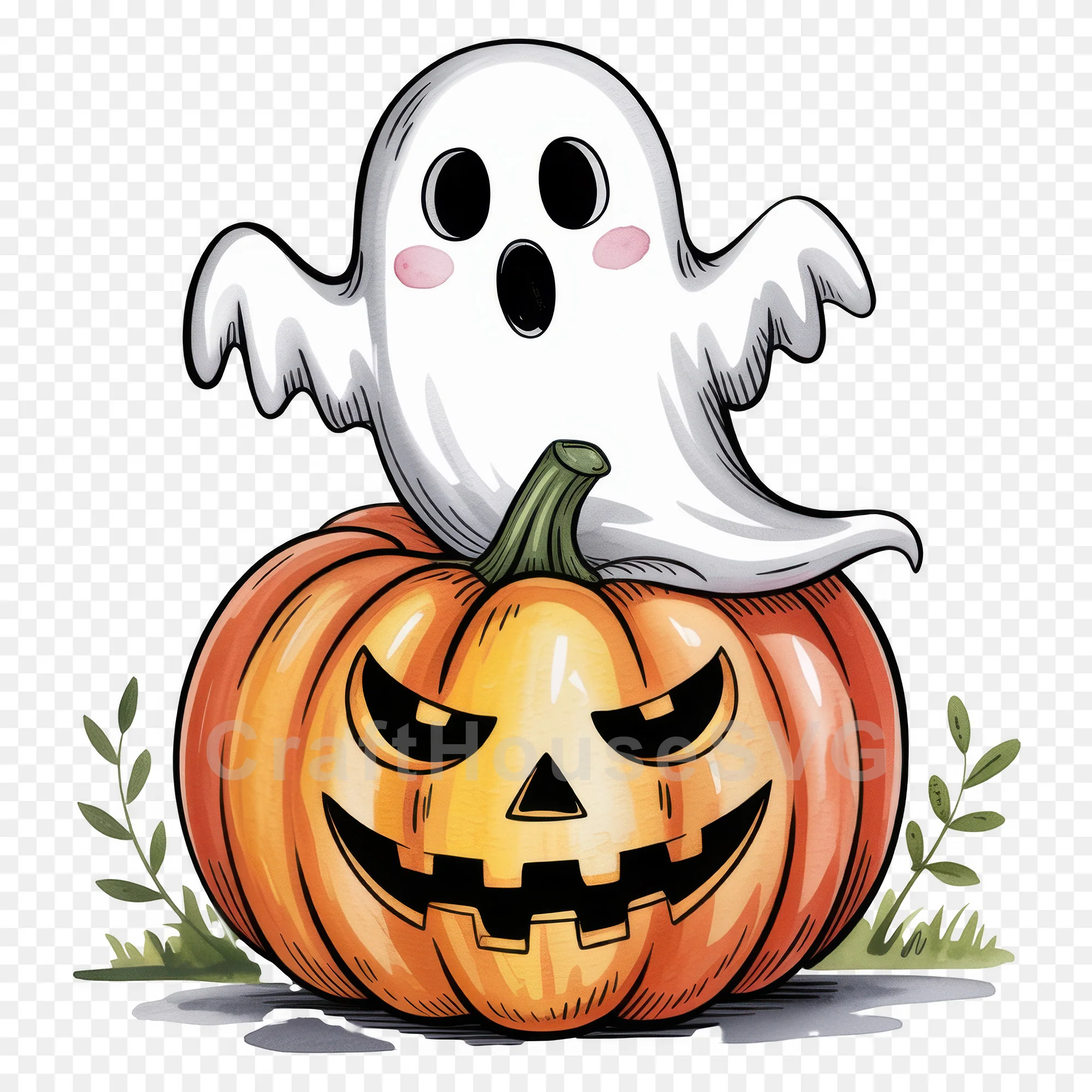 Cute Halloween Ghost Clipart Sublimation Bundle PNG - Image 15