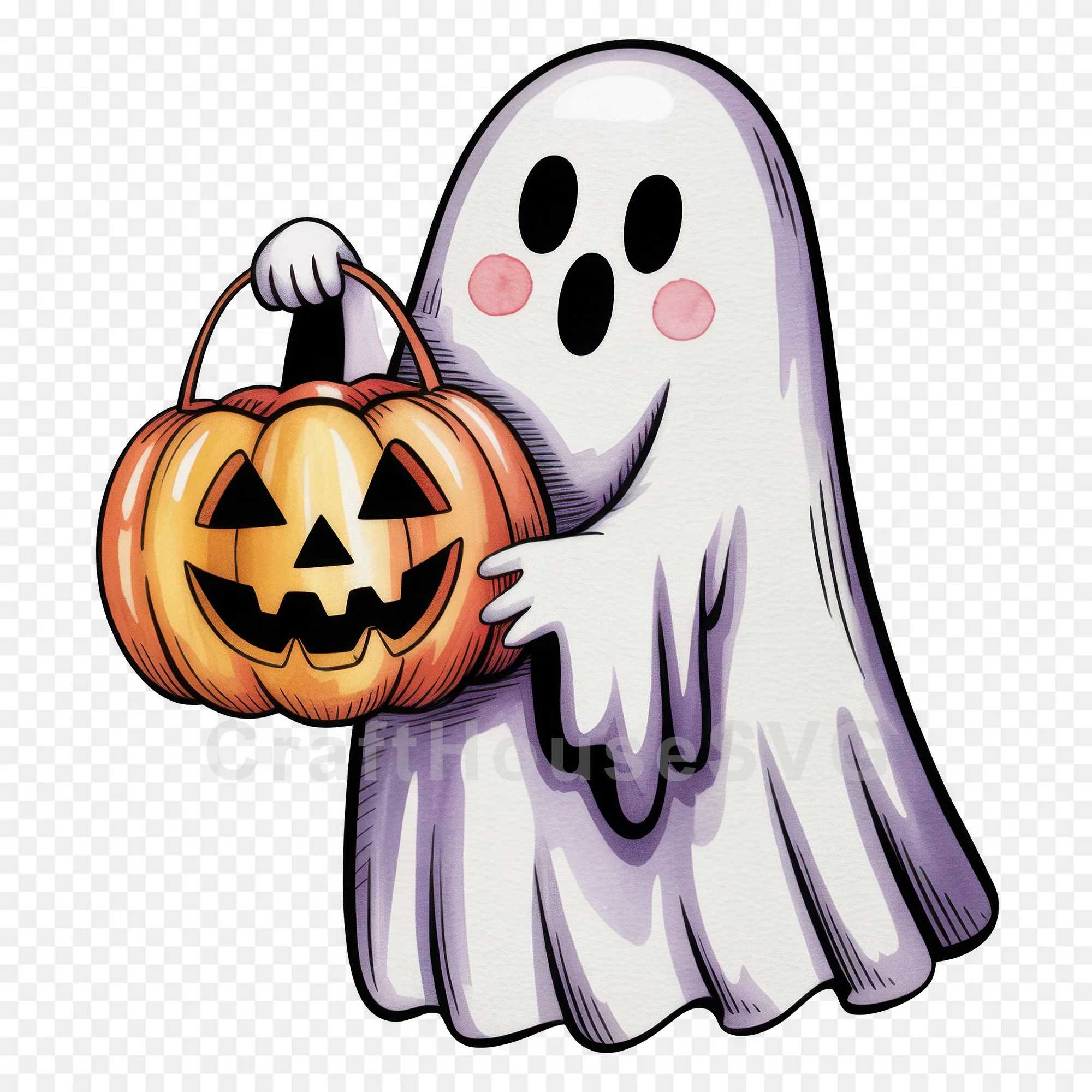 Cute Halloween Ghost Clipart Sublimation Bundle PNG - Image 16