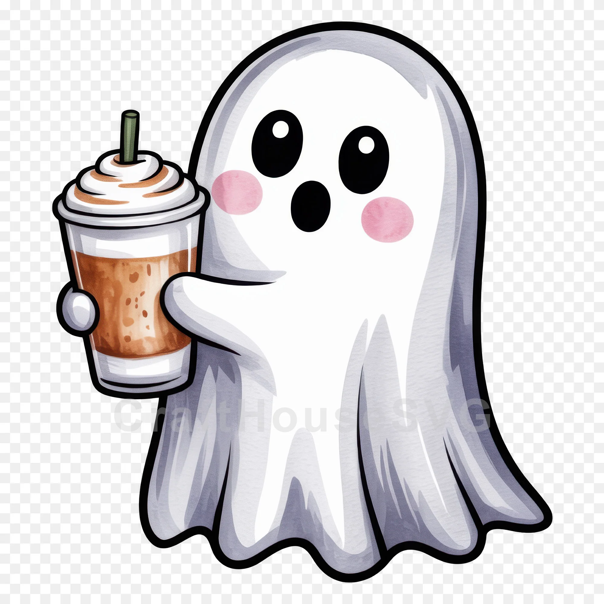Cute Halloween Ghost Clipart Sublimation Bundle PNG - Image 18