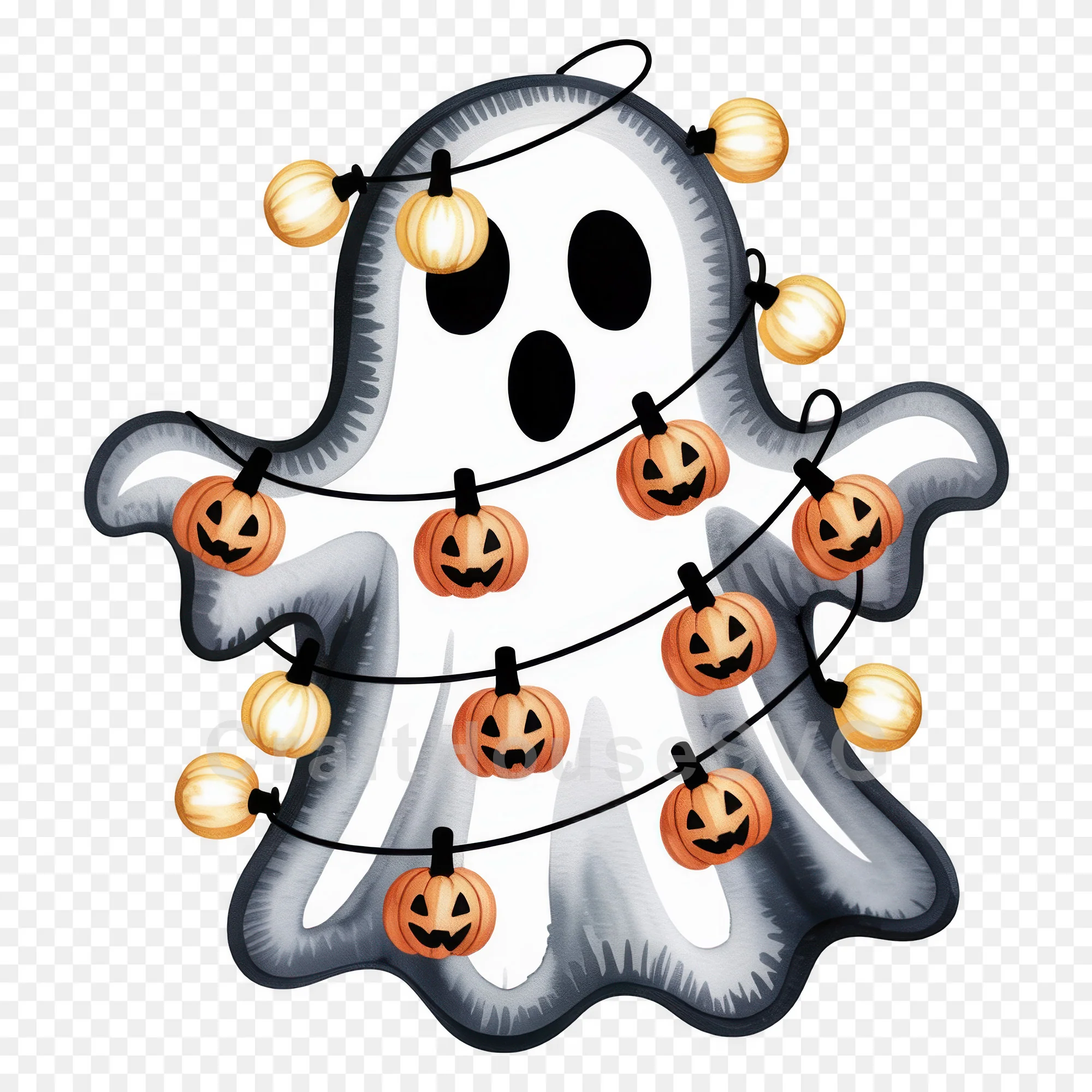 Cute Halloween Ghost Clipart Sublimation Bundle PNG - Image 2