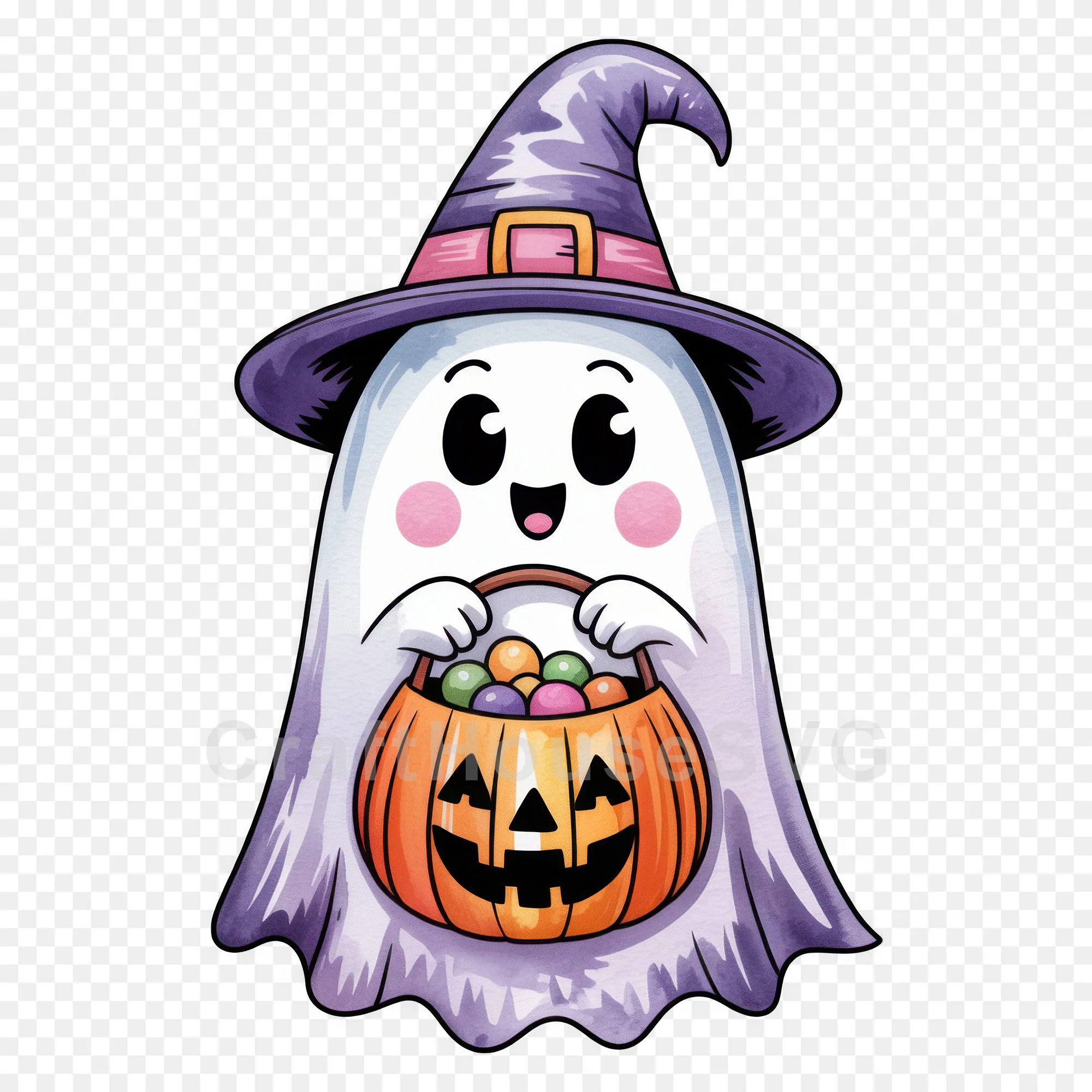 Cute Halloween Ghost Clipart Sublimation Bundle PNG - Image 20