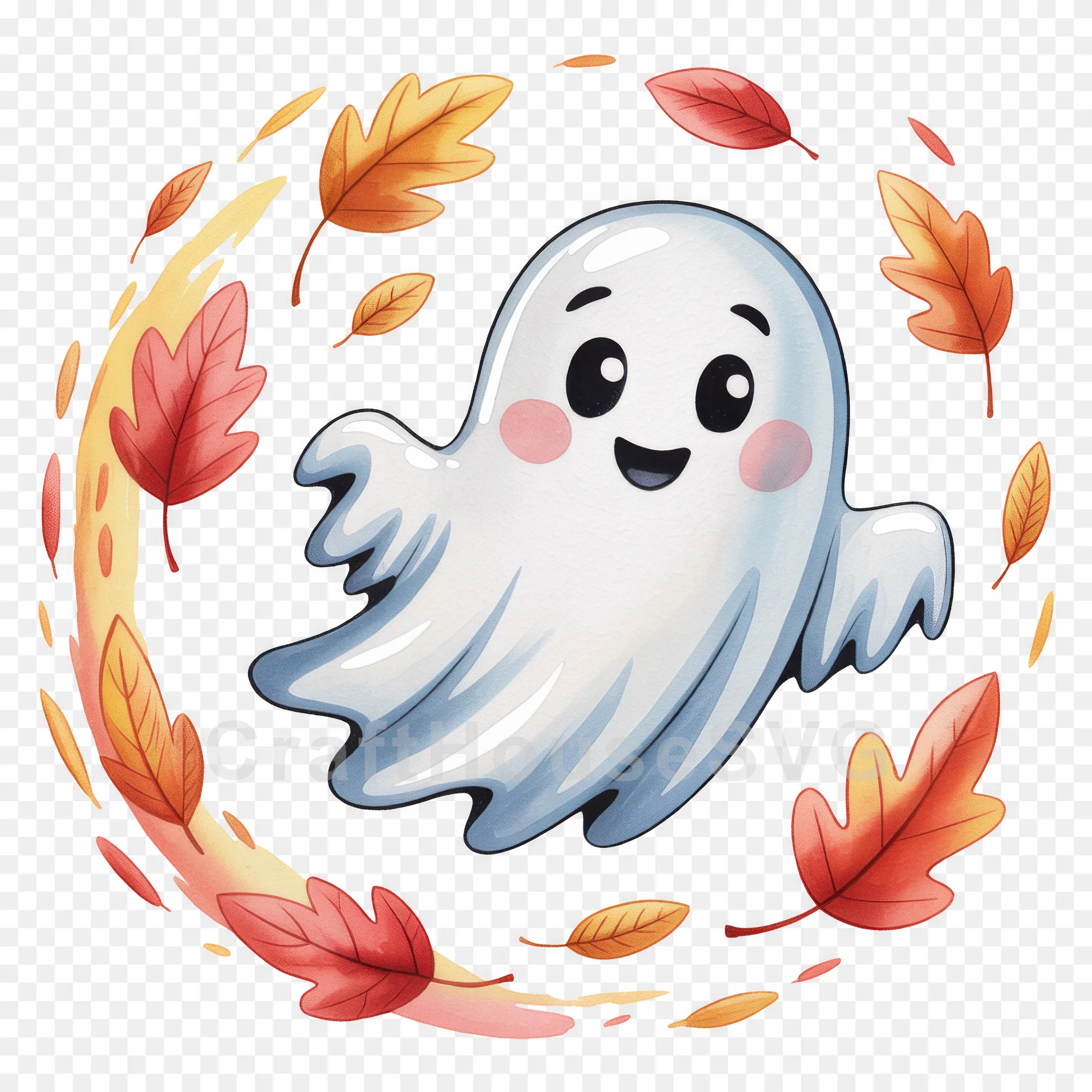Cute Halloween Ghost Clipart Sublimation Bundle PNG - Image 22
