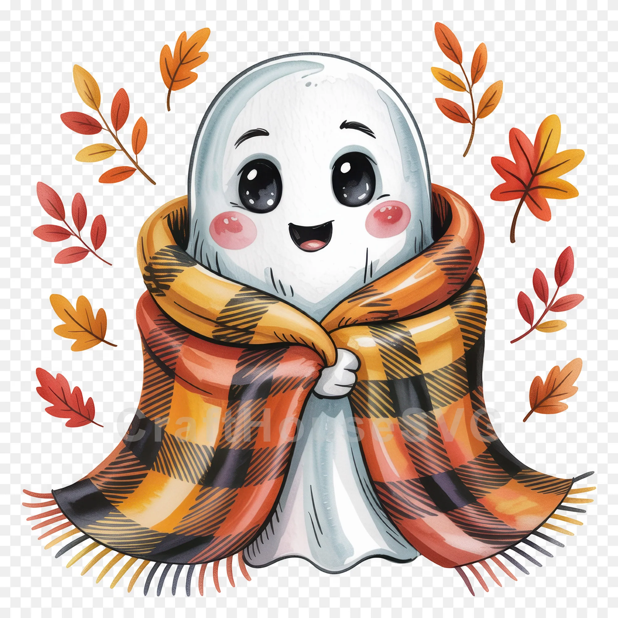Cute Halloween Ghost Clipart Sublimation Bundle PNG - Image 24