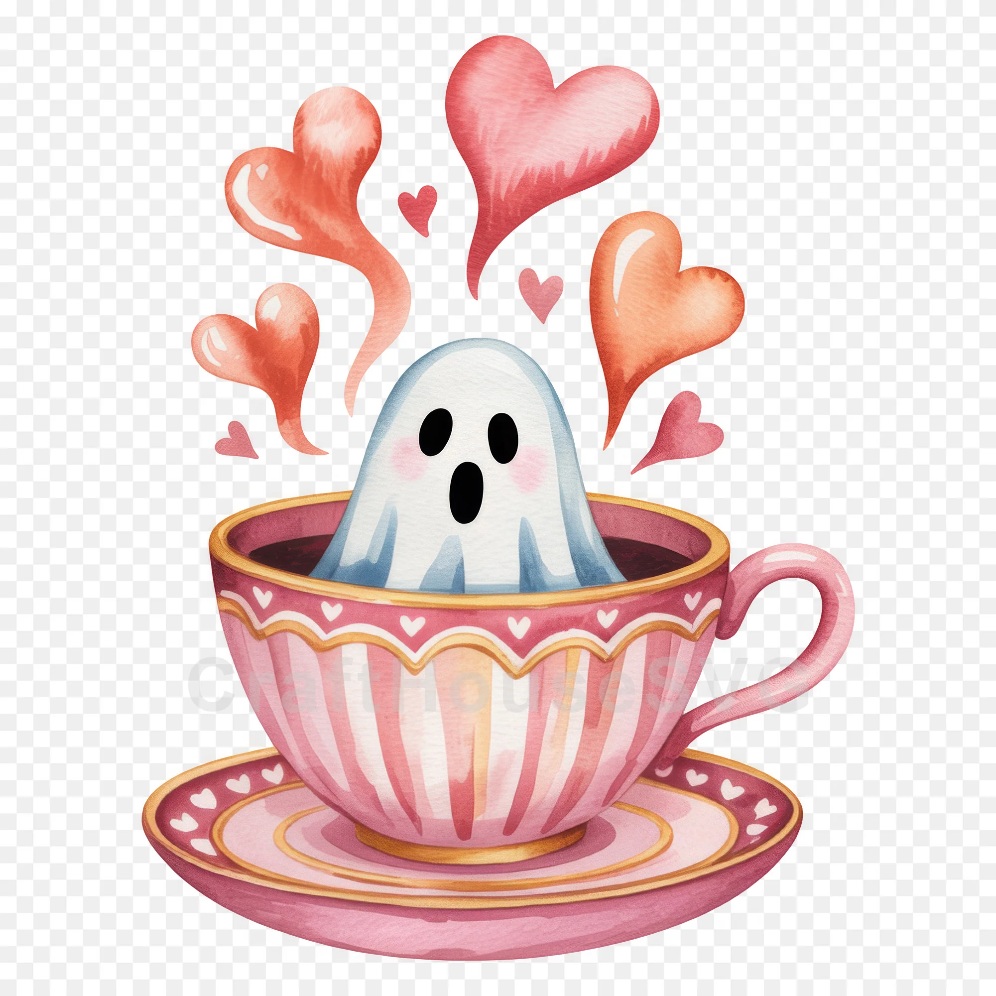 Cute Halloween Ghost Clipart Sublimation Bundle PNG - Image 3