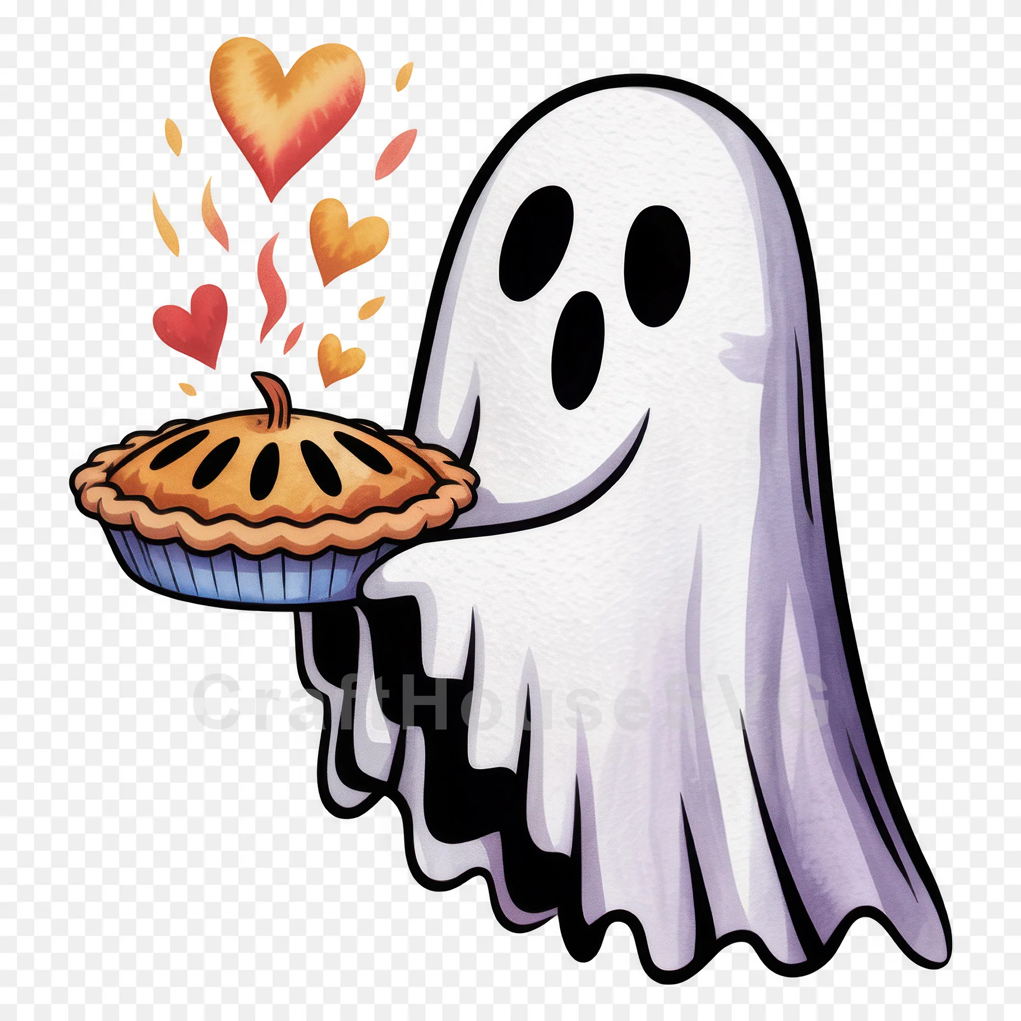 Cute Halloween Ghost Clipart Sublimation Bundle PNG - Image 4