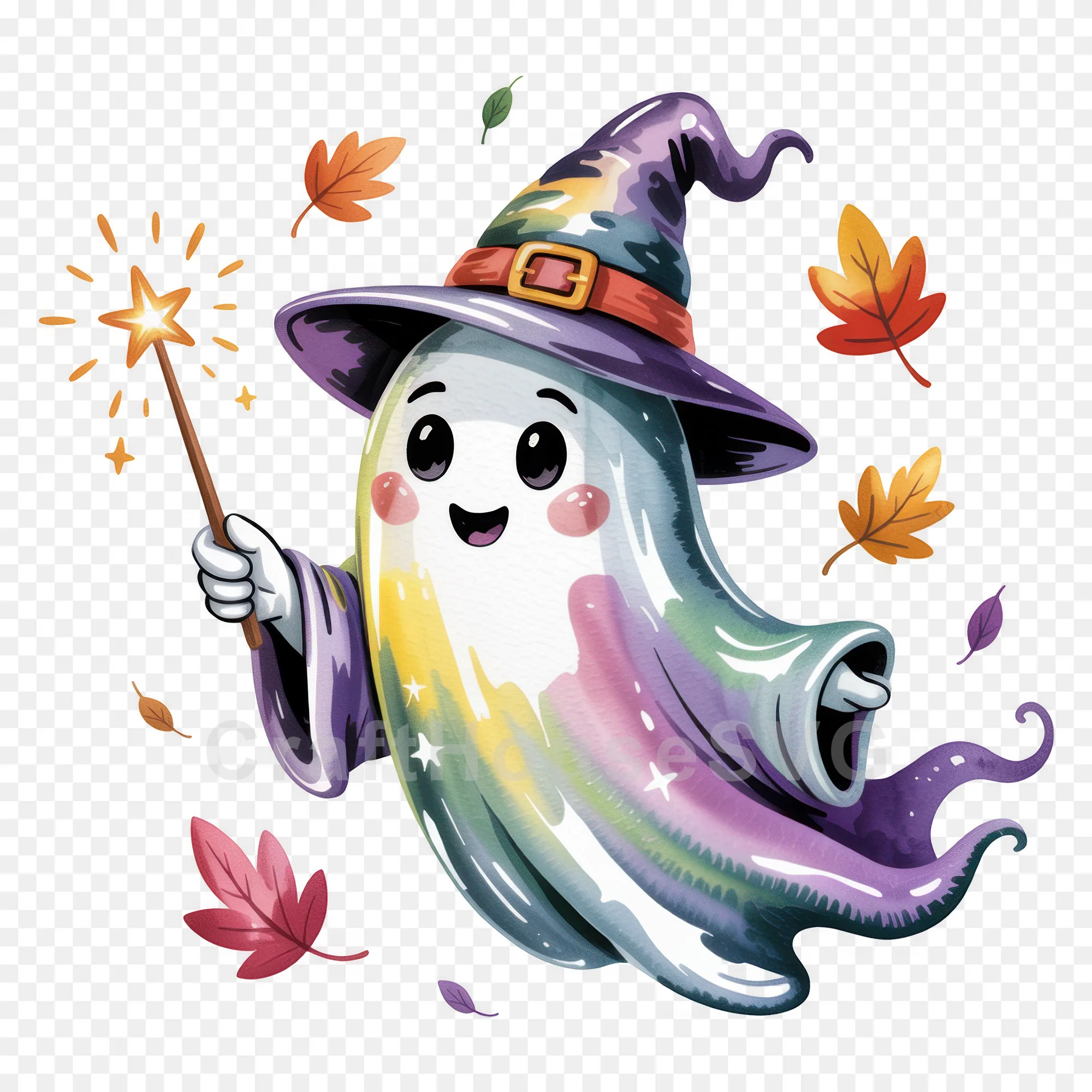 Cute Halloween Ghost Clipart Sublimation Bundle PNG - Image 6