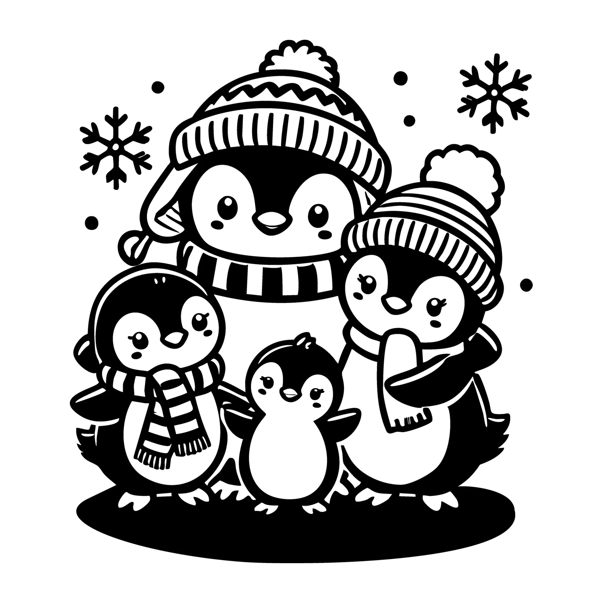 Cute Penguin Family SVG