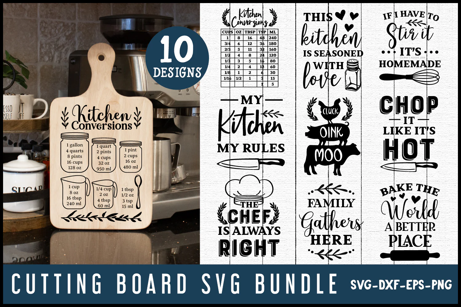 Cutting Board Kitchen SVG Bundle - Image 2