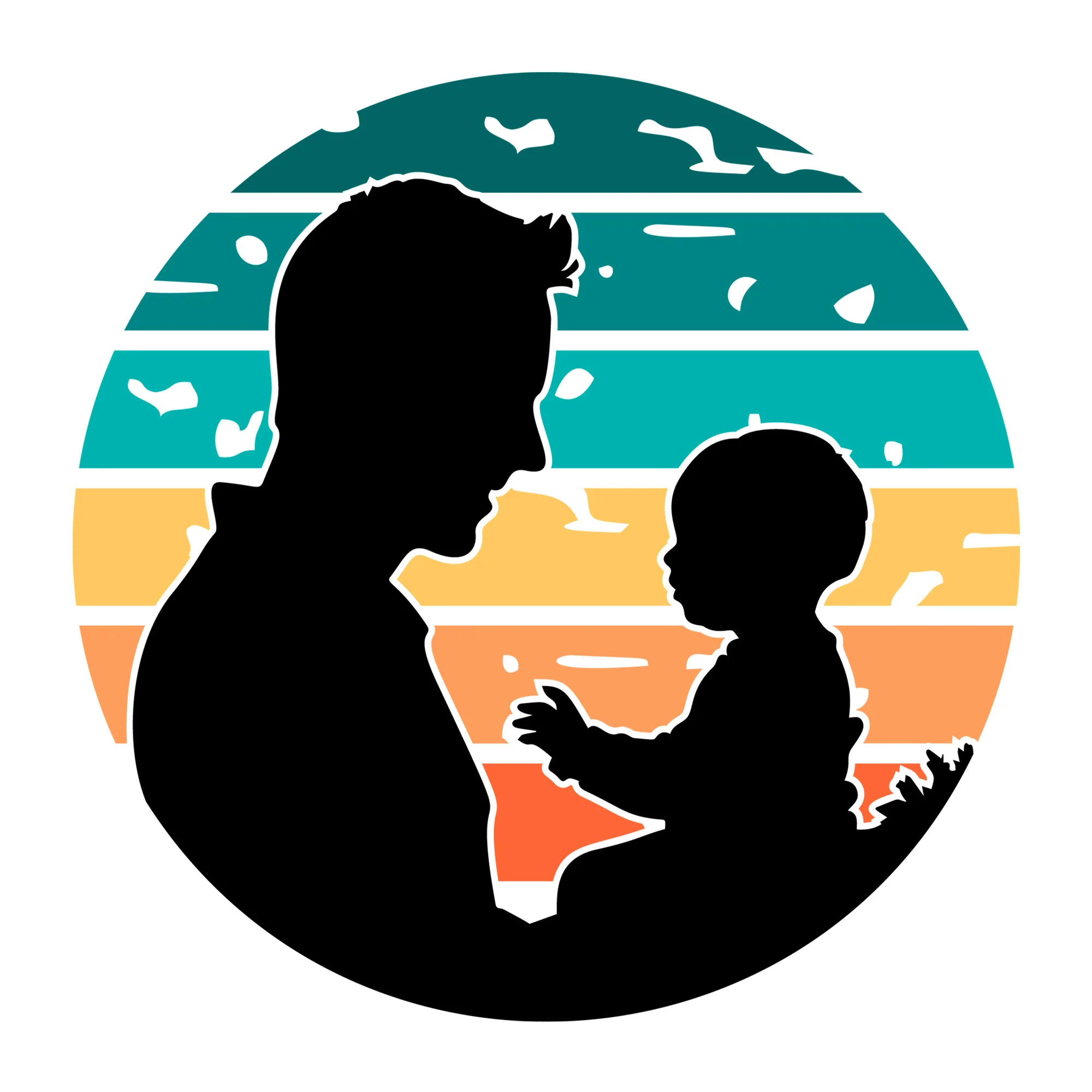 Dad And Baby Silhouette SVG