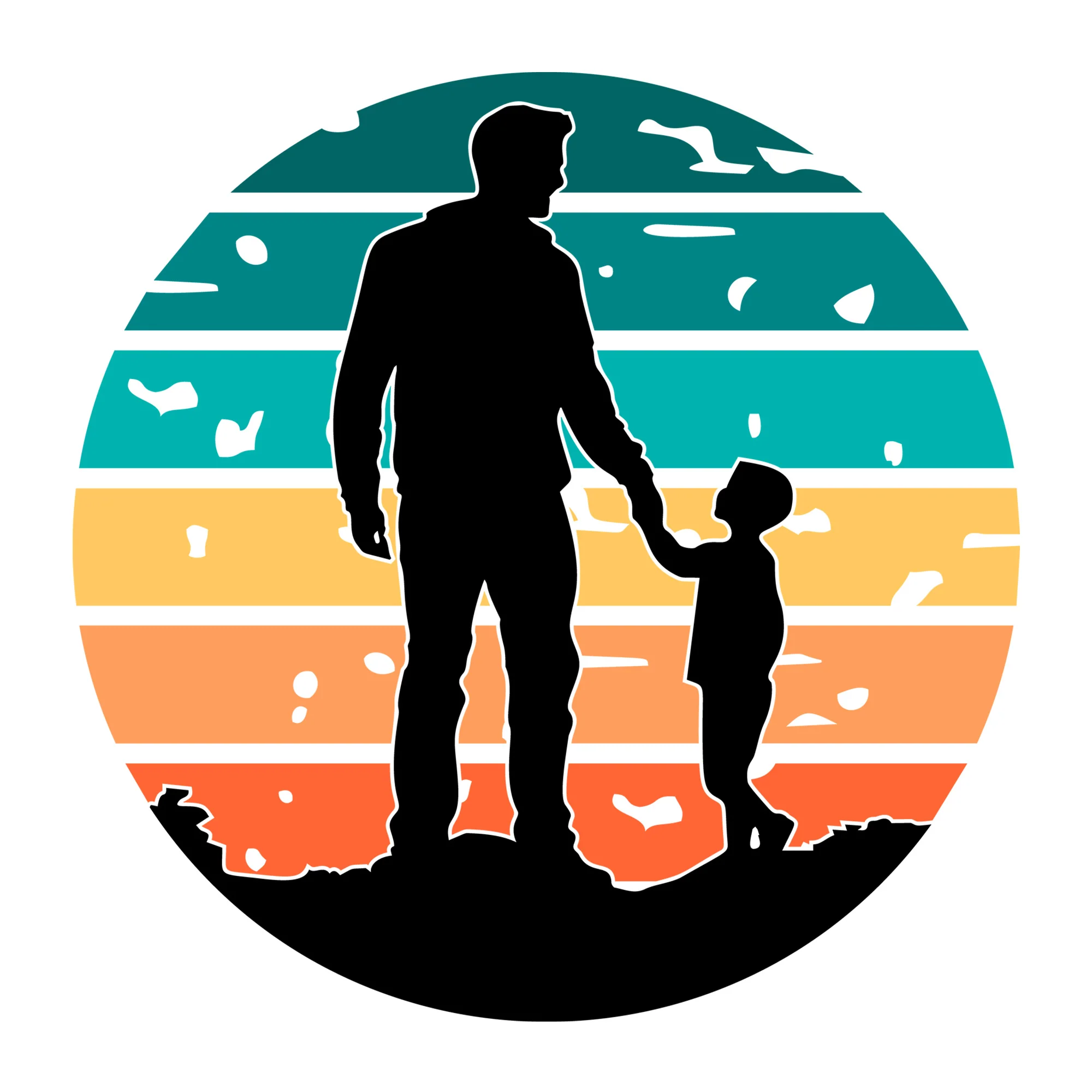 Dad And Son Silhouette SVG