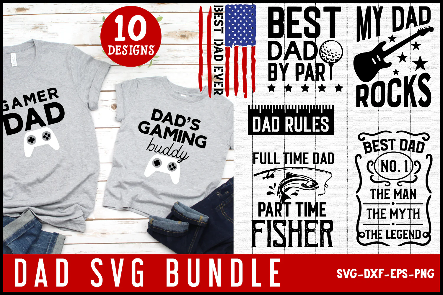Dad SVG Bundle Father's Day Shirt - Image 2