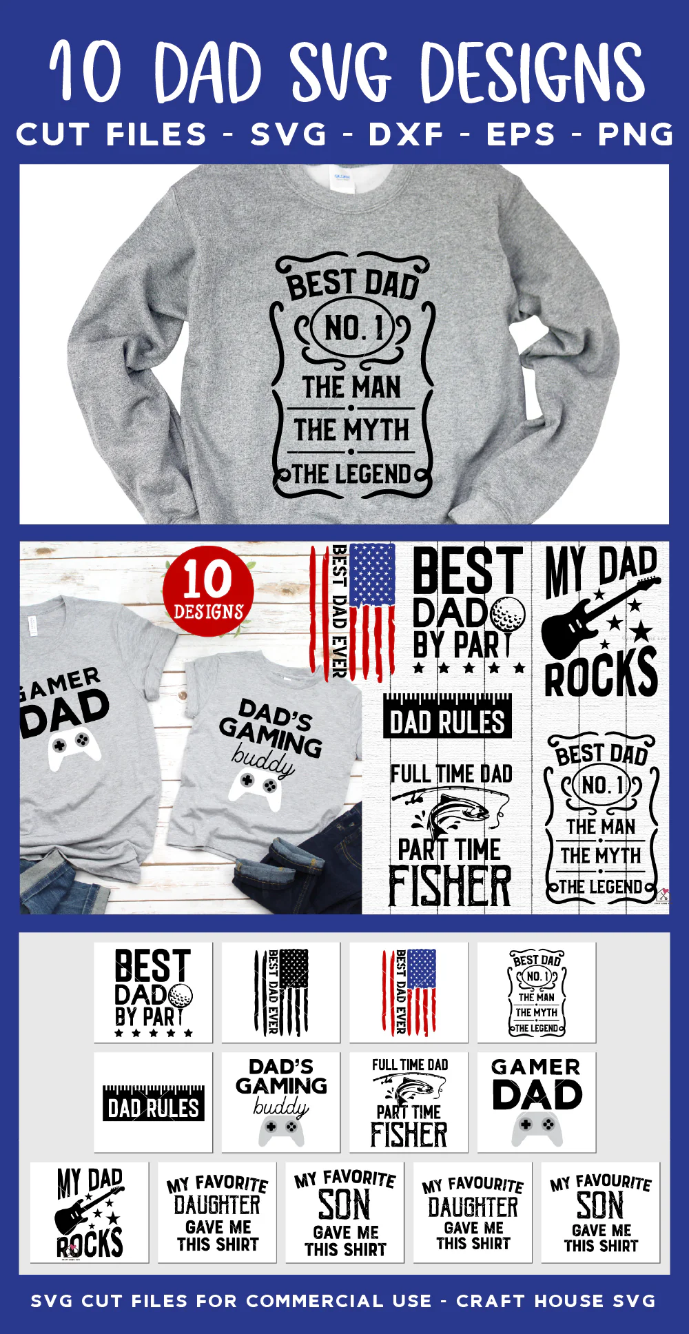 Dad SVG Bundle Father's Day Shirt - Image 4
