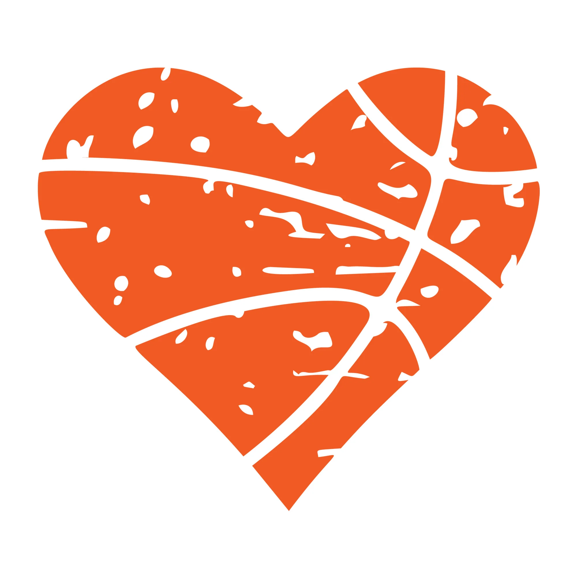Distressed Basketball Heart SVG