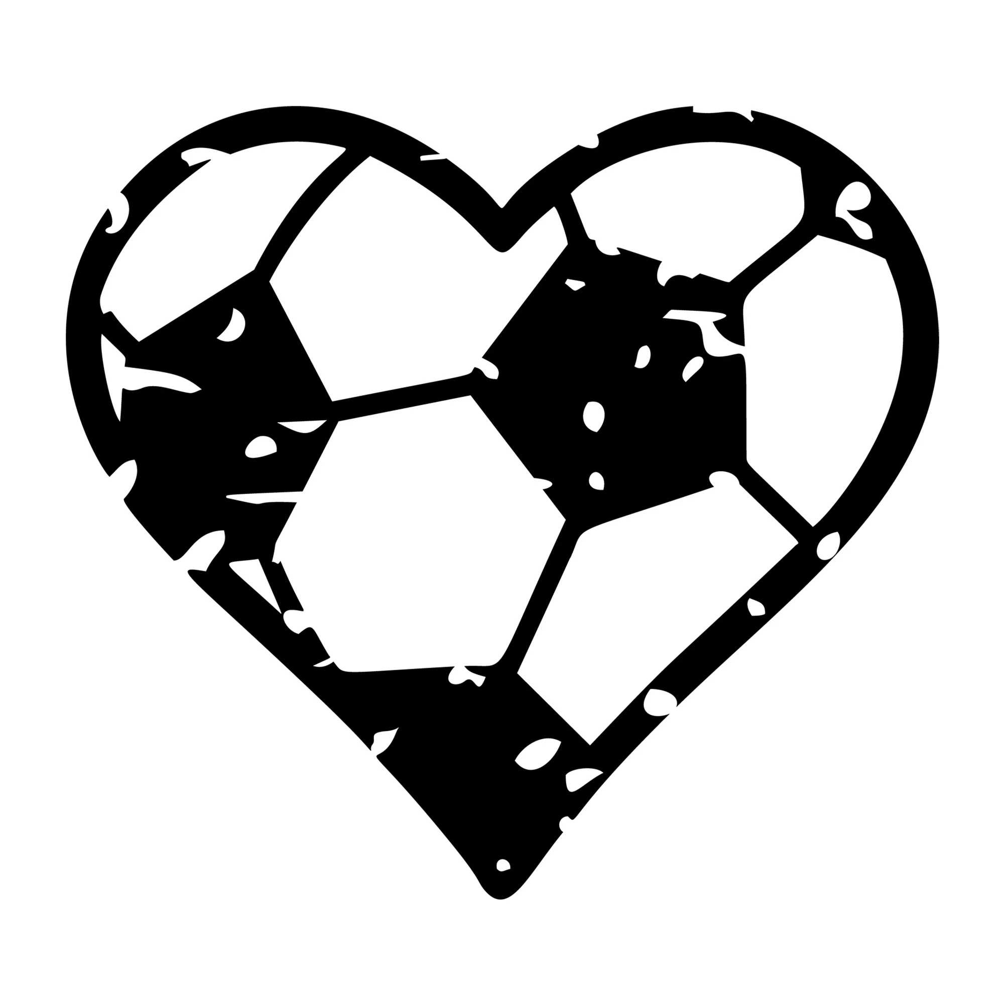 Distressed Soccer Ball Heart SVG