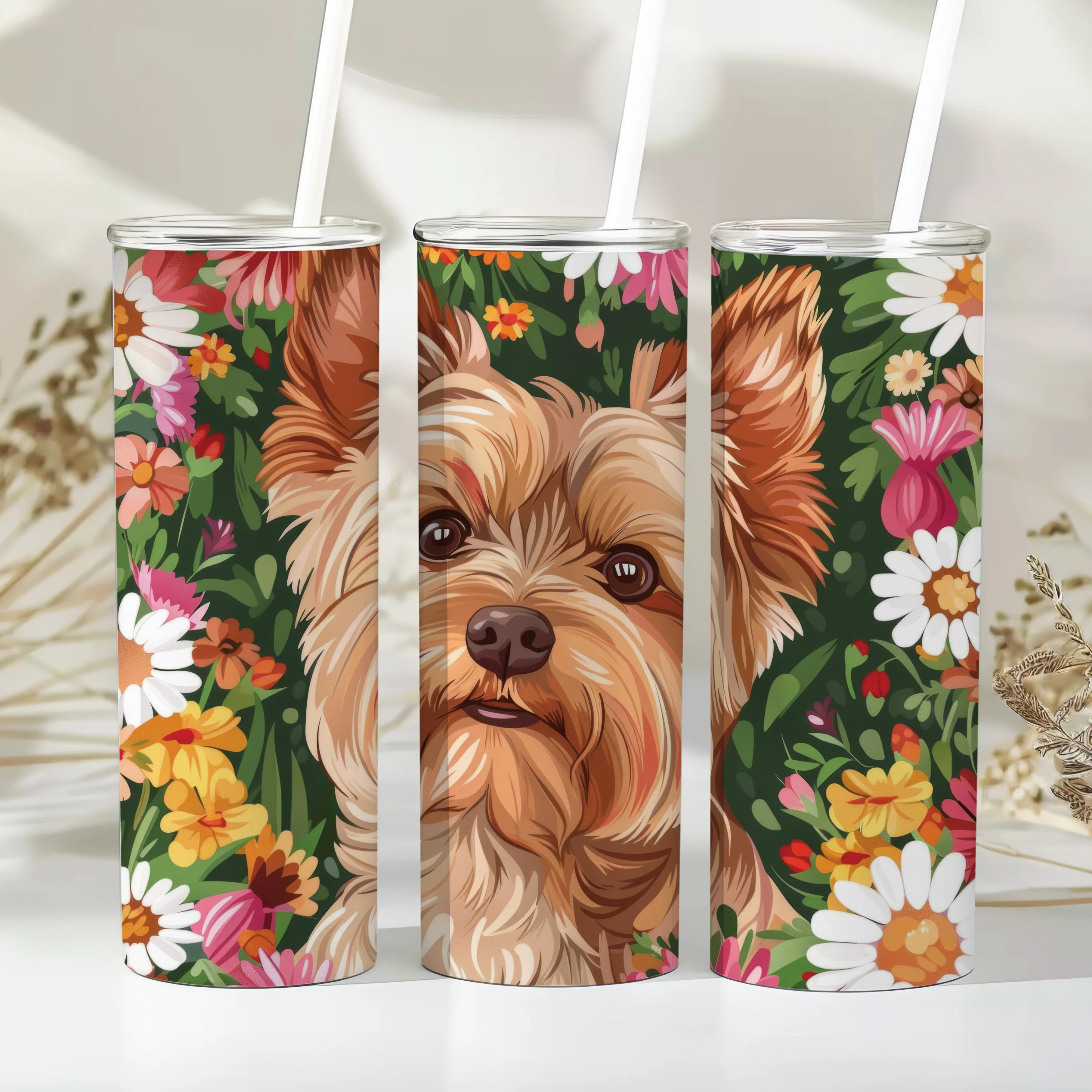 Dog Illustration Tumbler Sublimation Bundle PNG 20 oz - Image 2