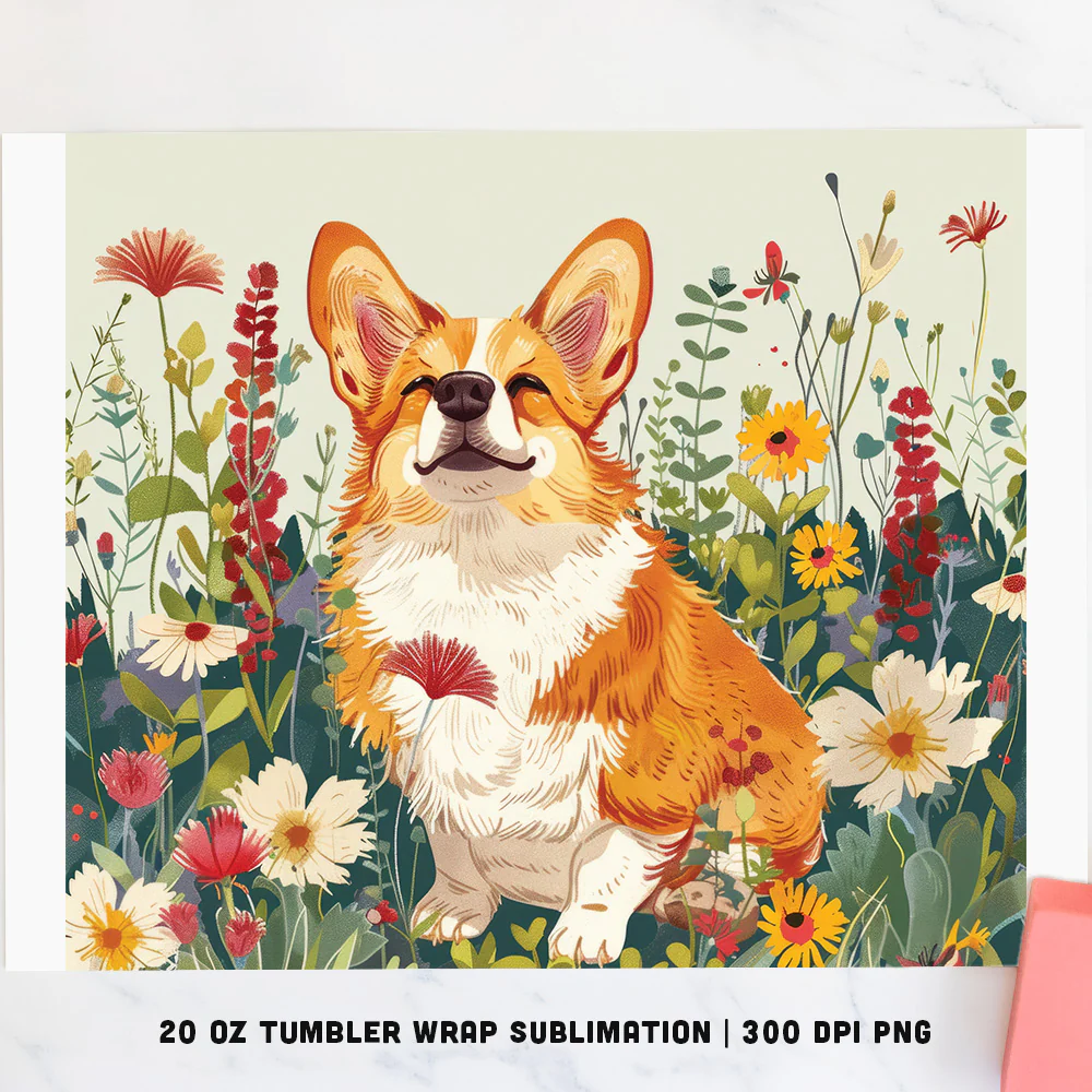 Dog Illustration Tumbler Sublimation Bundle PNG 20 oz - Image 3