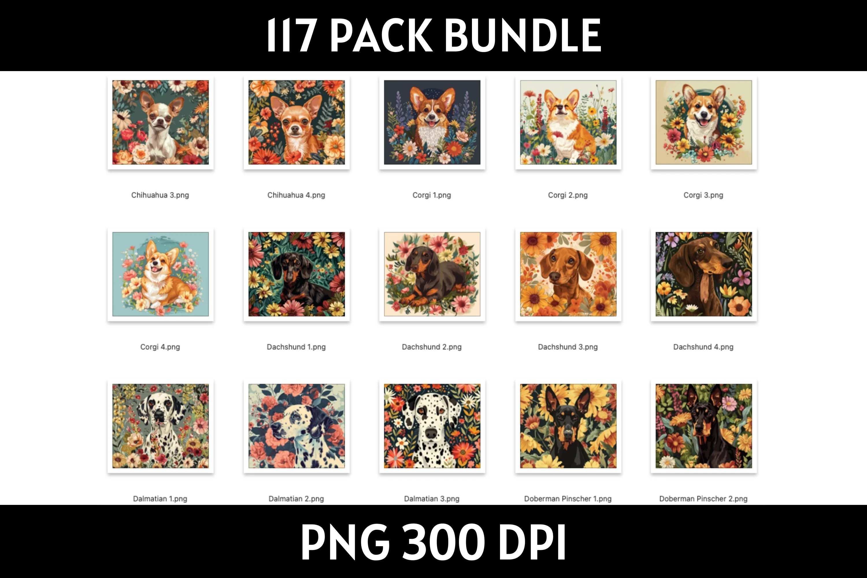 Dog Illustration Tumbler Sublimation Bundle PNG 20 oz - Image 6
