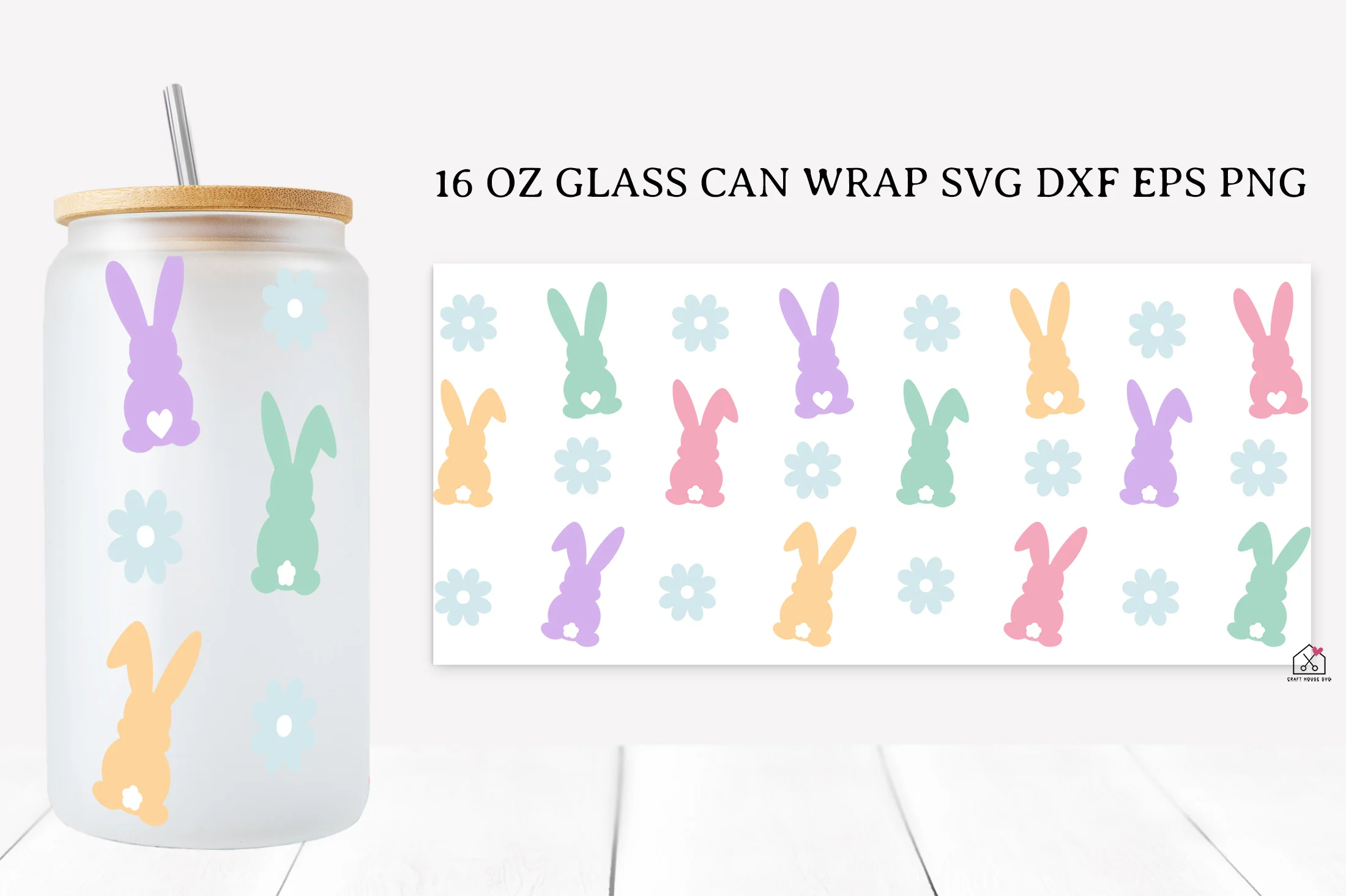 Easter 16 Oz Glass Can Wrap SVG Bundle - Image 3