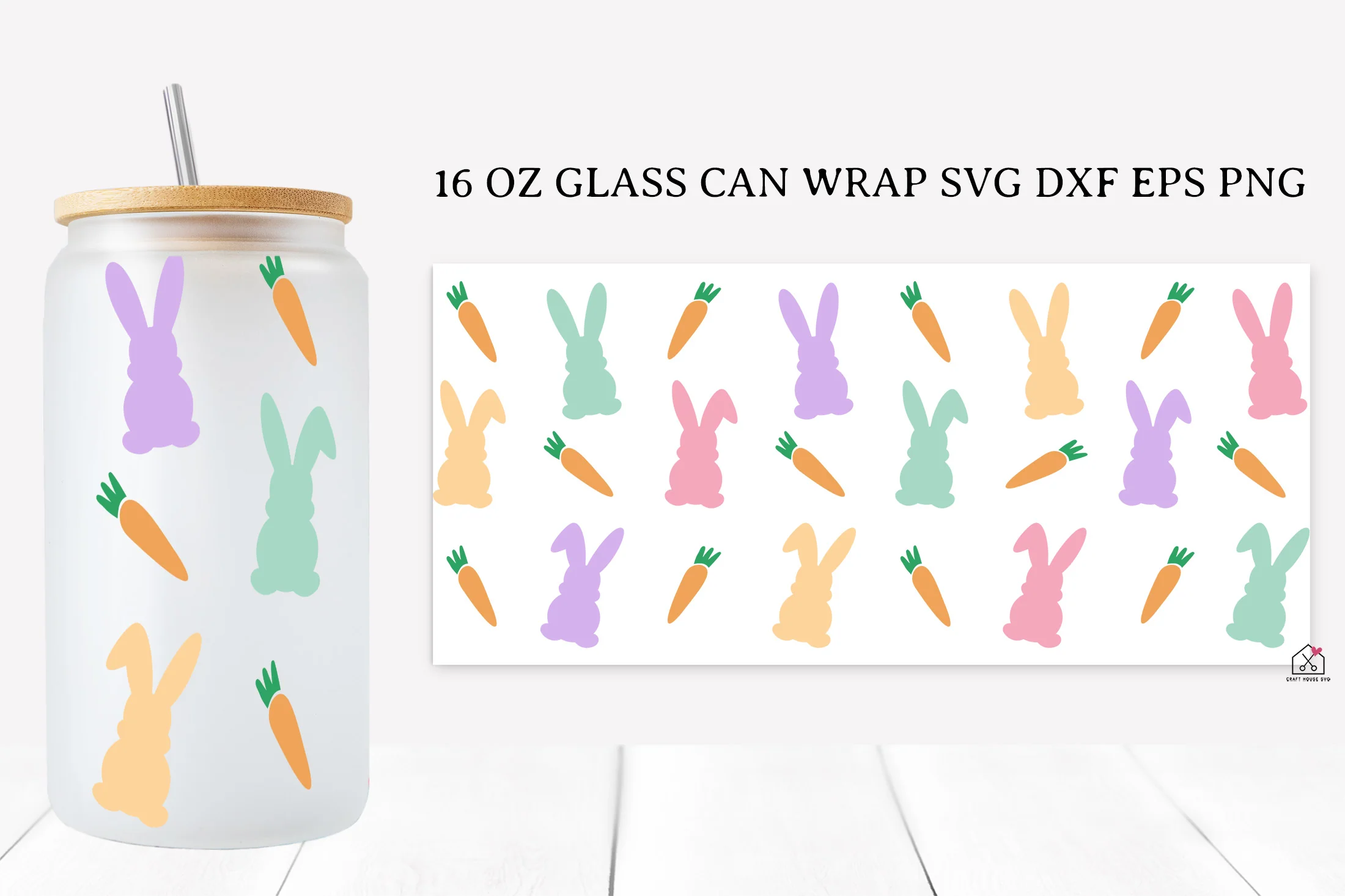 Easter 16 Oz Glass Can Wrap SVG Bundle - Image 5