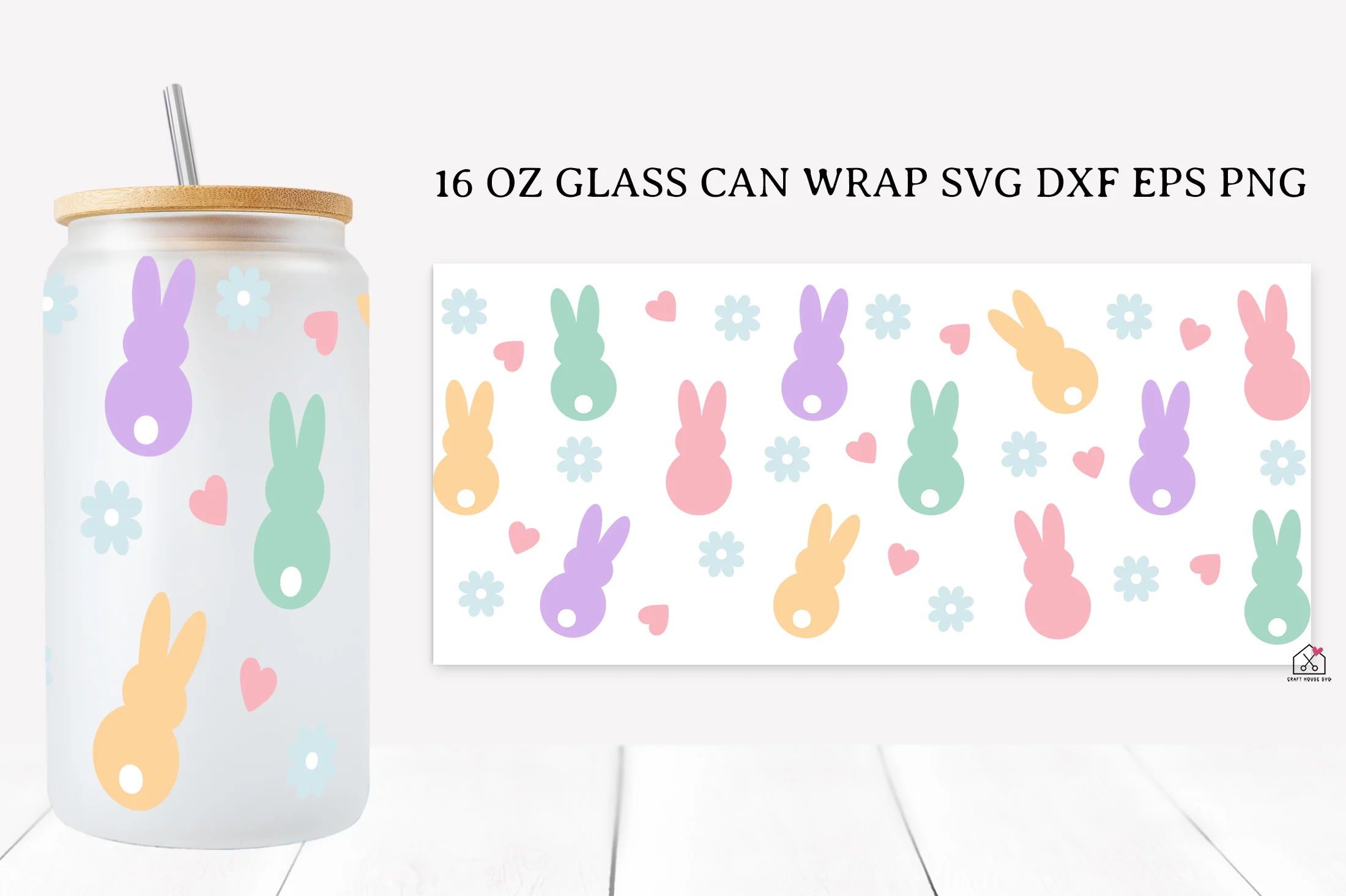 Easter 16 Oz Glass Can Wrap SVG Bundle - Image 8