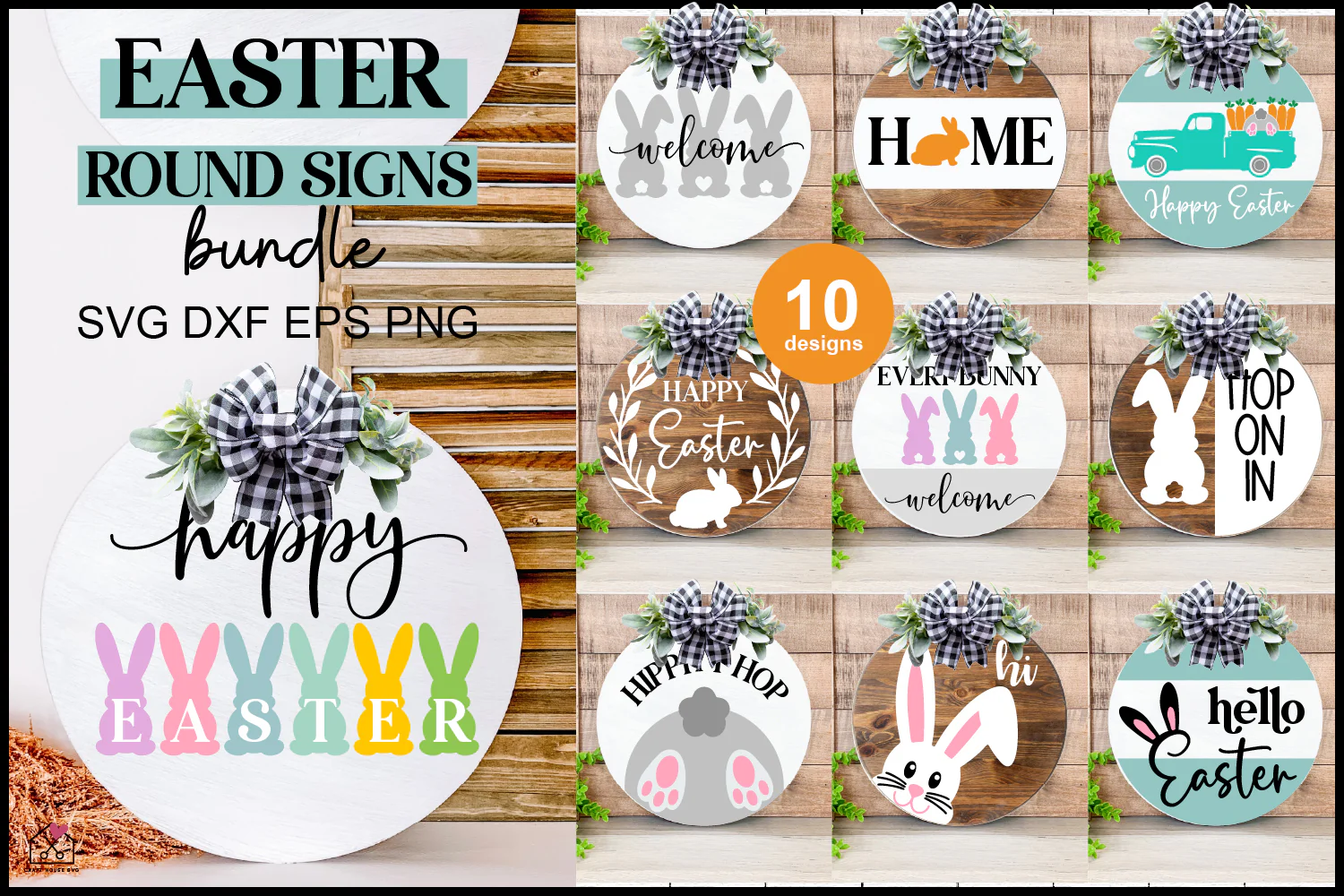 Easter Round Signs SVG Bundle - Image 2