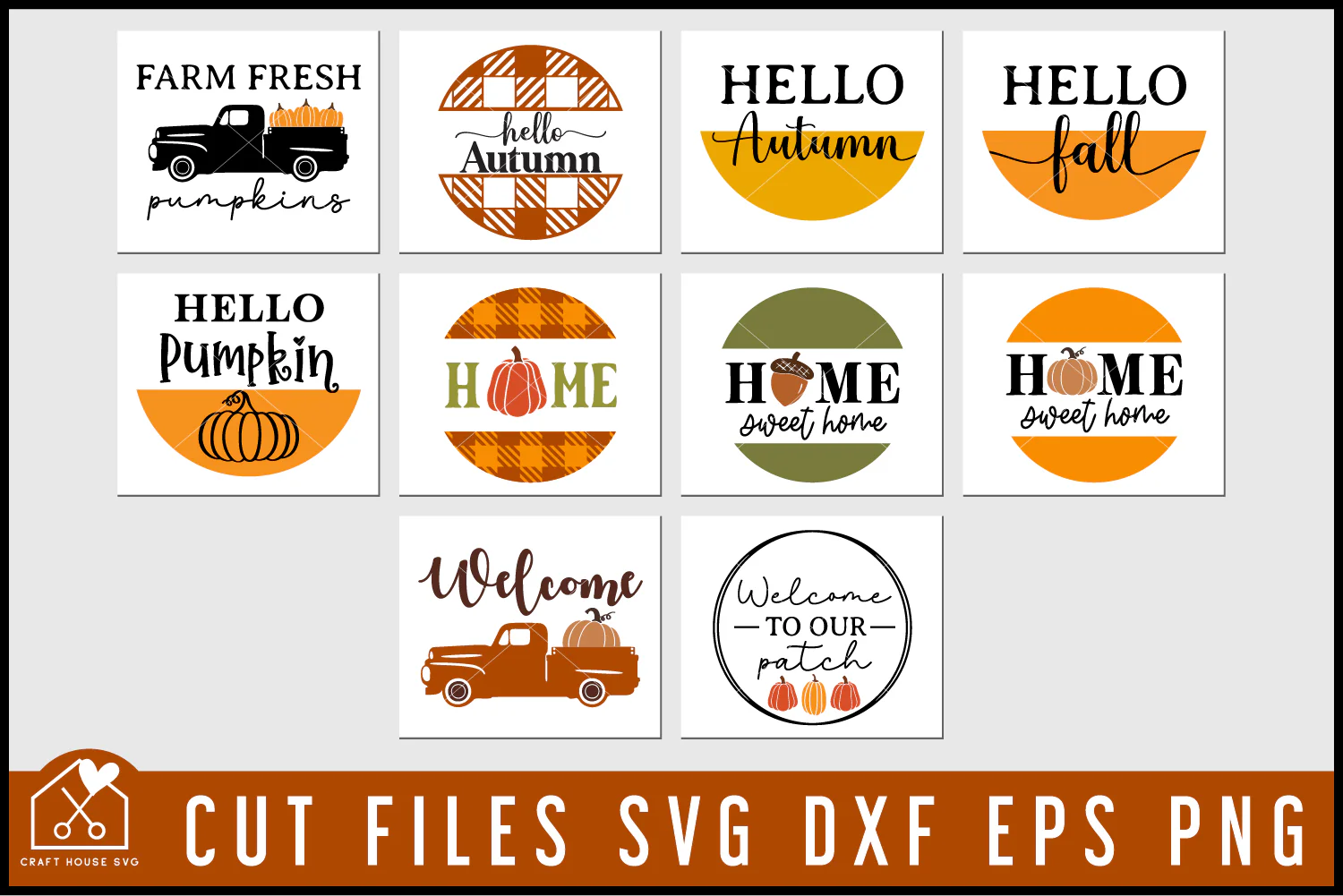 Fall Round Porch Signs SVG Bundle - Image 3