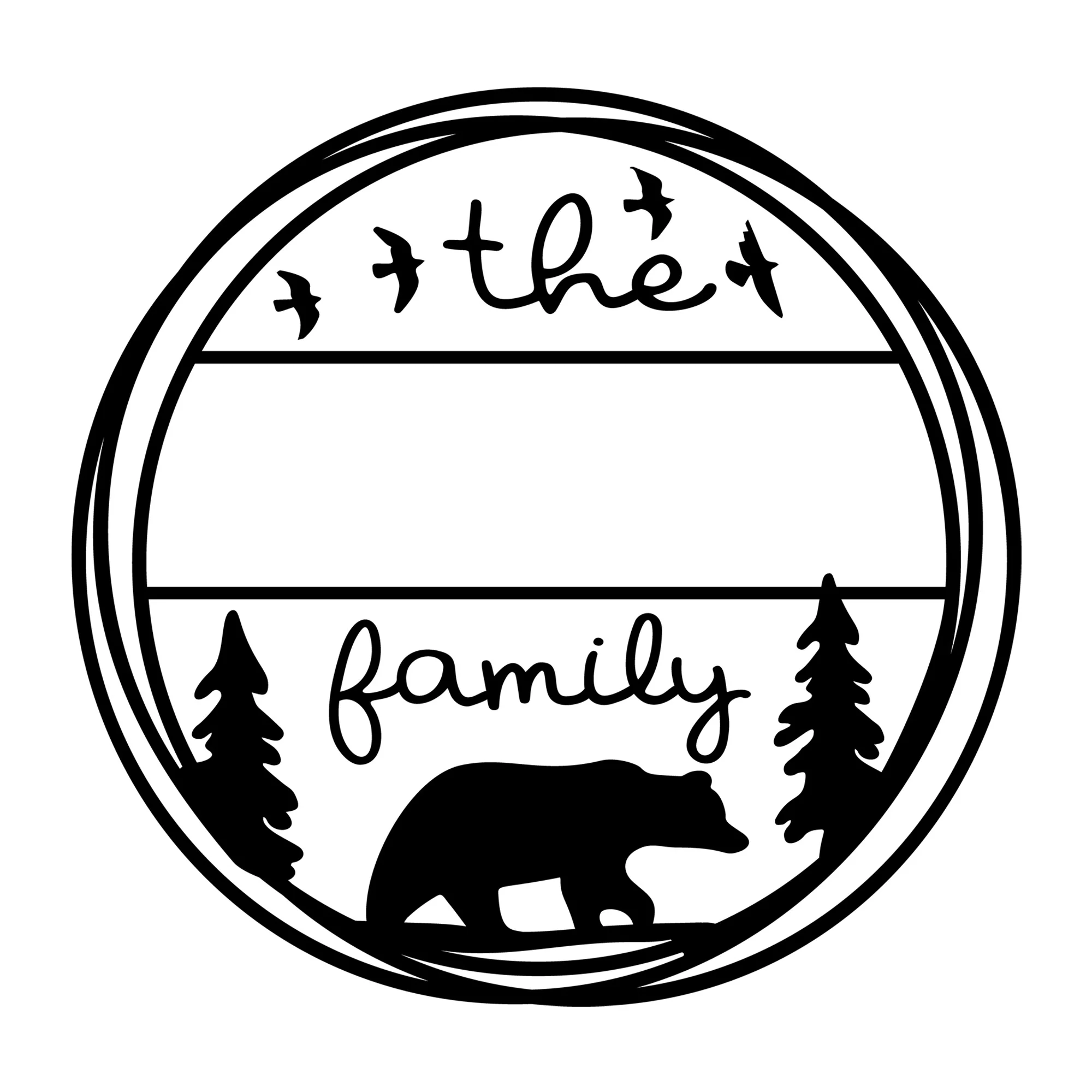 Family Monogram Bear SVG