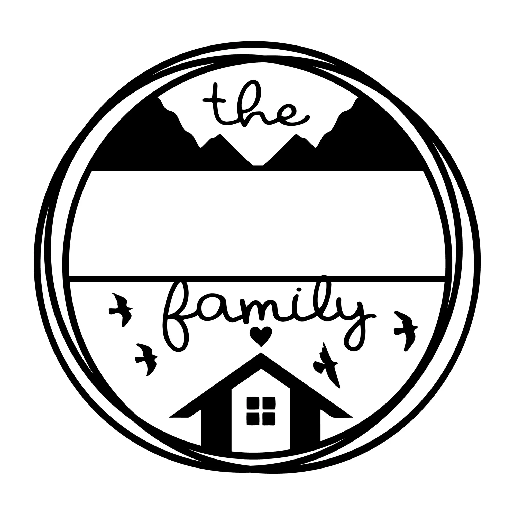 Family Monogram House SVG