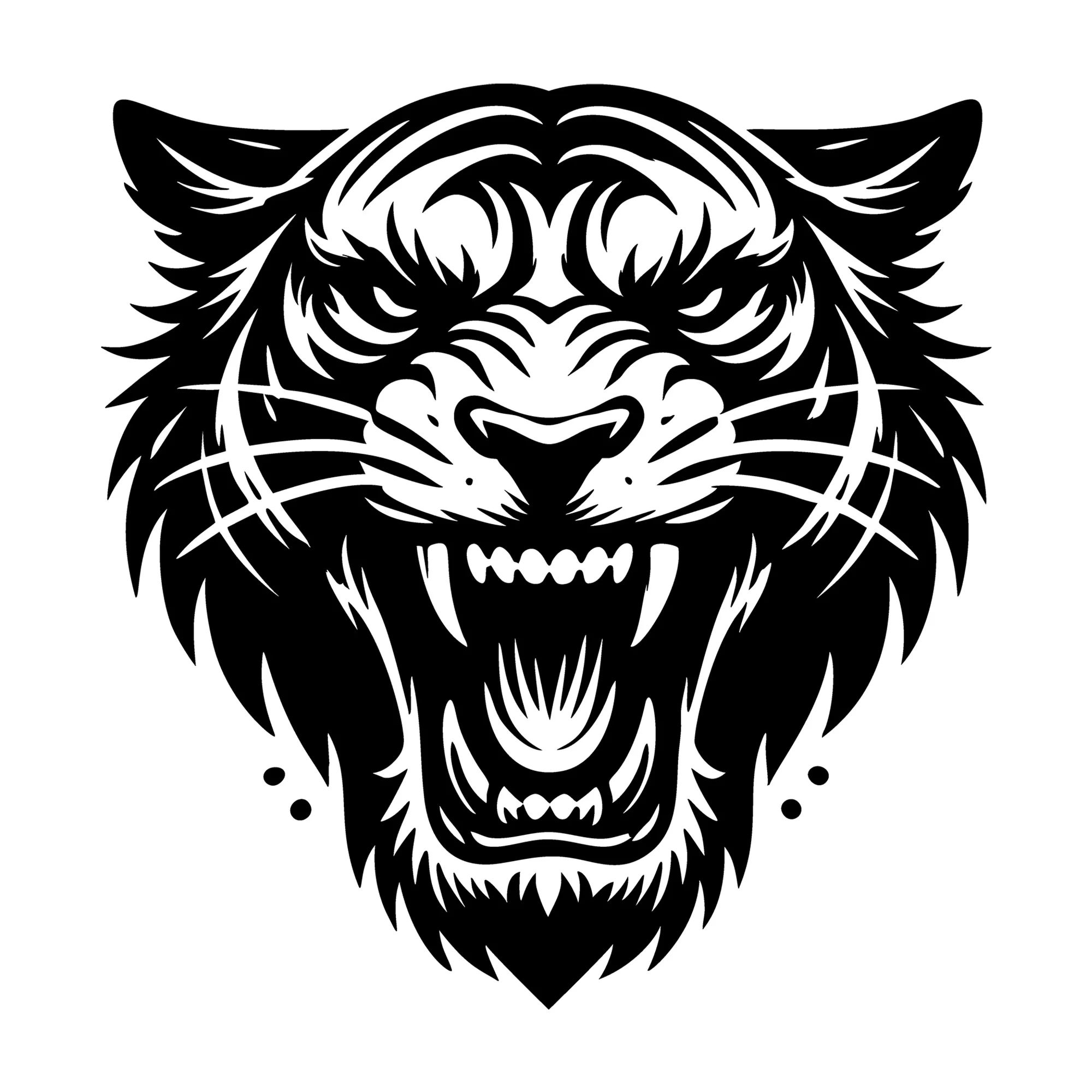 Fierce Tiger Silhouette in Striking Black Design SVG