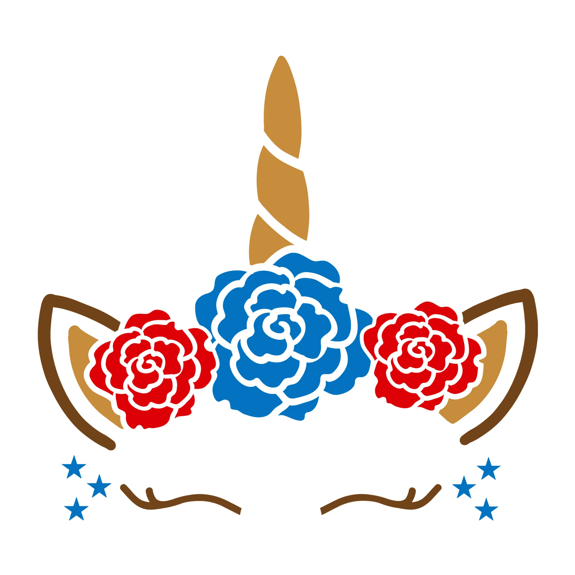 Floral 4th of July Unicorn SVG
